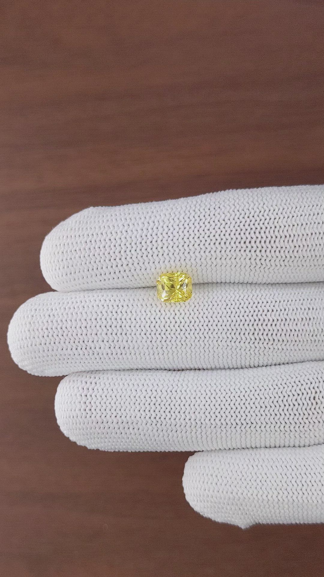 2.11 Ct. Yellow Sapphire from Ceylon (Sri Lanka) Size Video