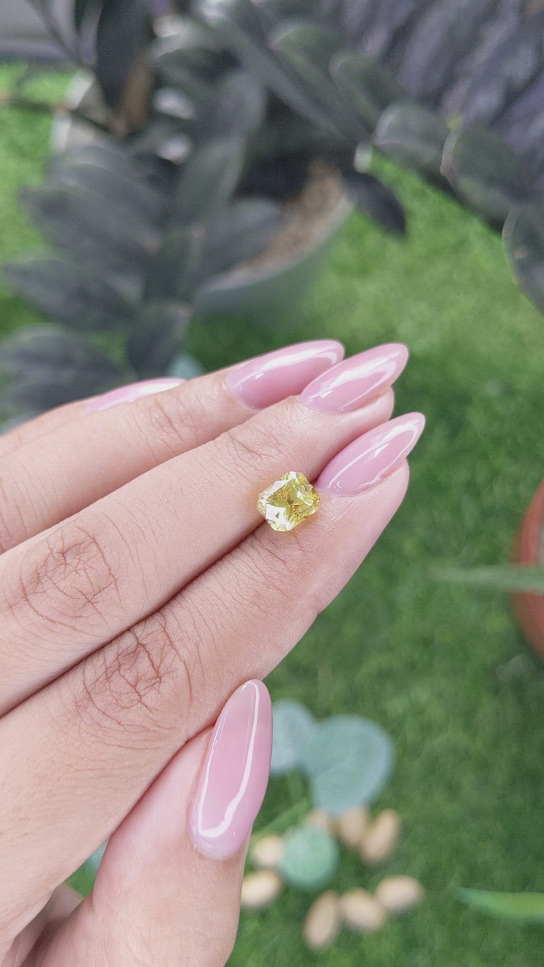 2.11 Ct. Yellow Sapphire from Ceylon (Sri Lanka) Size Video