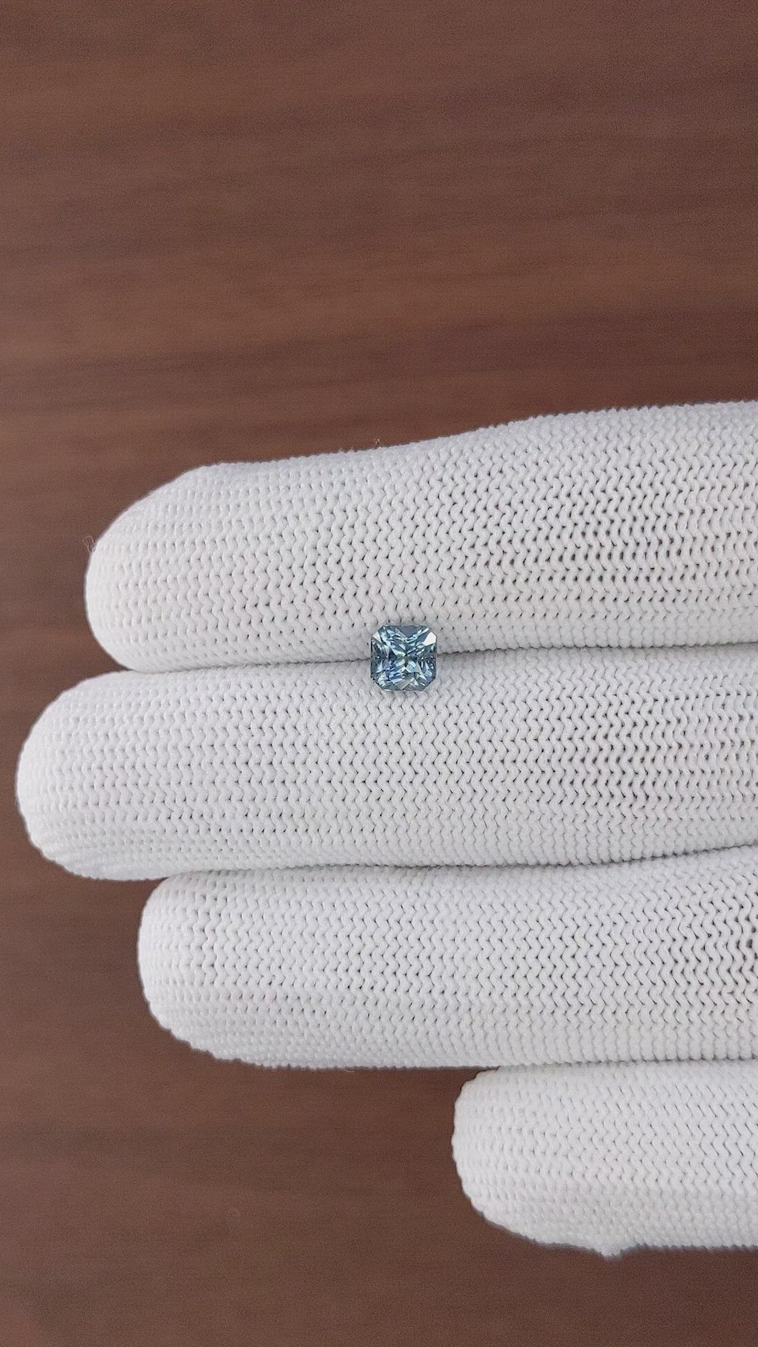1.30 Ct. Greenish Blue Sapphire from Madagascar Size Video