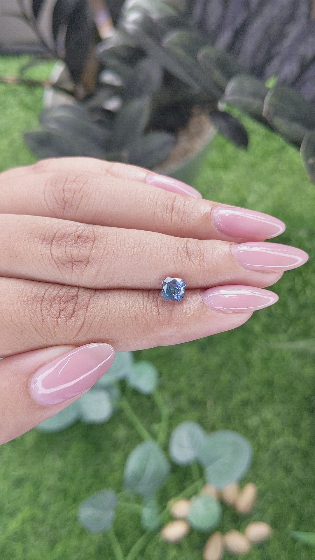 1.30 Ct. Greenish Blue Sapphire from Madagascar Size Video