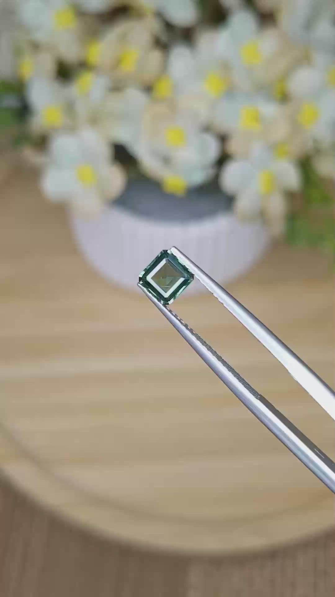 0.75 Ct. Bluish Green Sapphire from Ceylon (Sri Lanka) Size Video