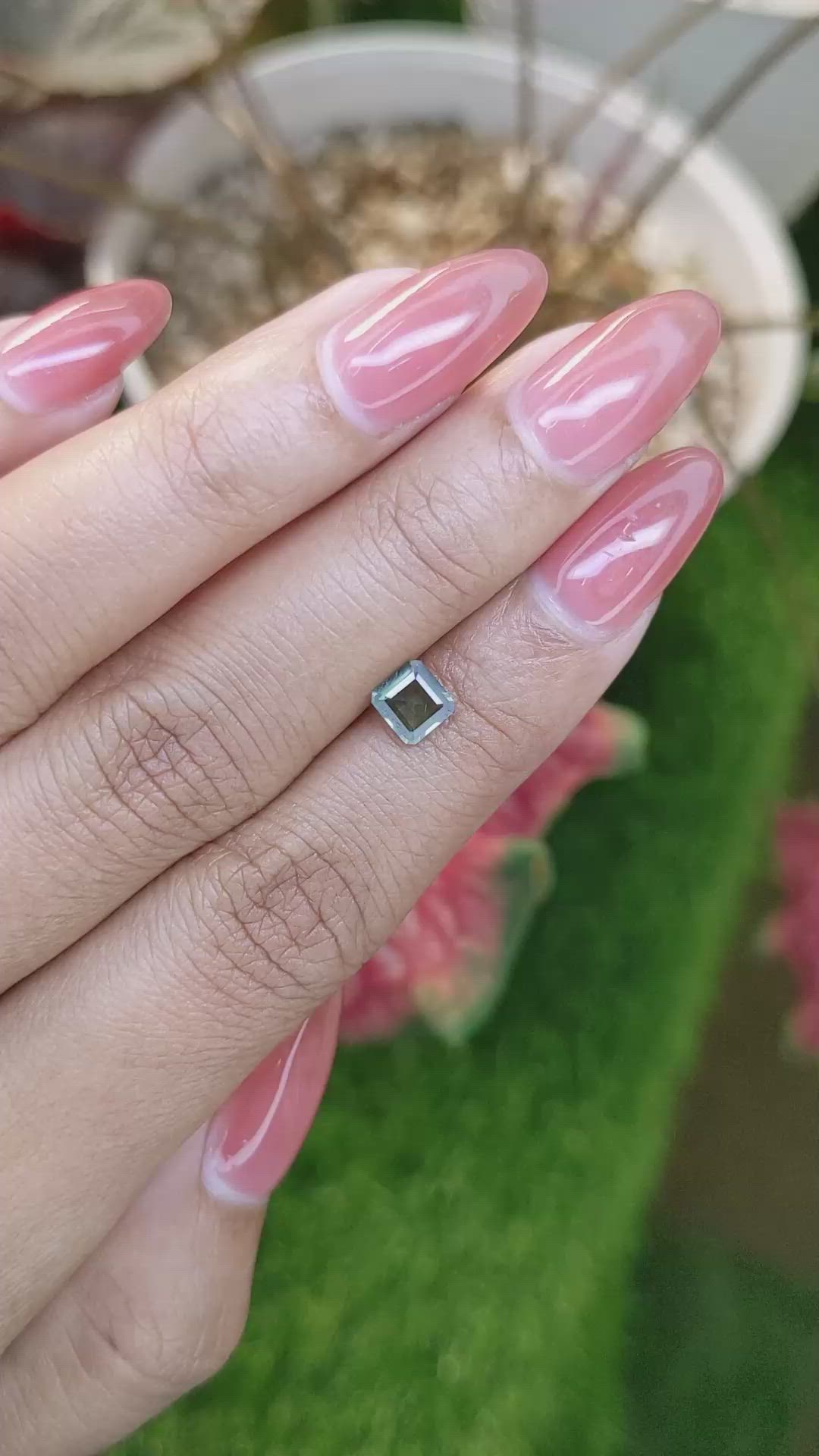 0.75 Ct. Bluish Green Sapphire from Ceylon (Sri Lanka) Size Video