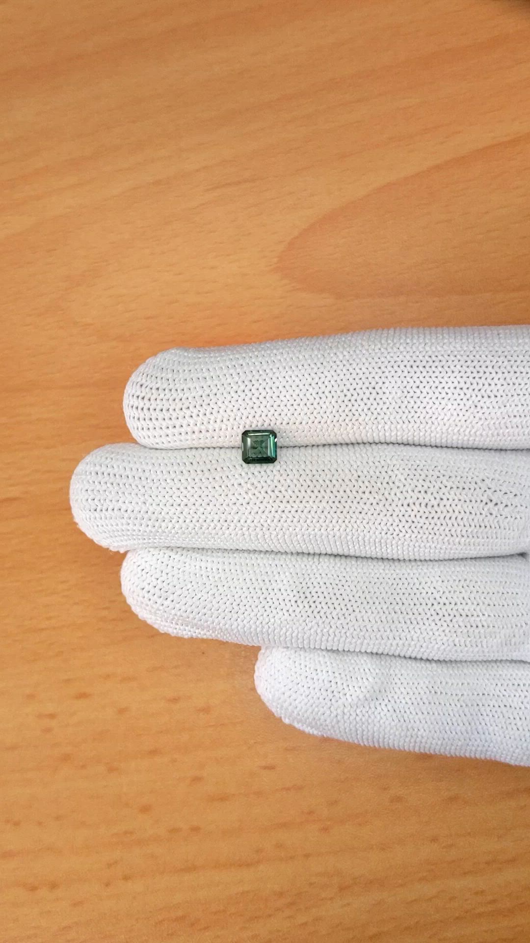 0.75 Ct. Bluish Green Sapphire from Ceylon (Sri Lanka) Size Video
