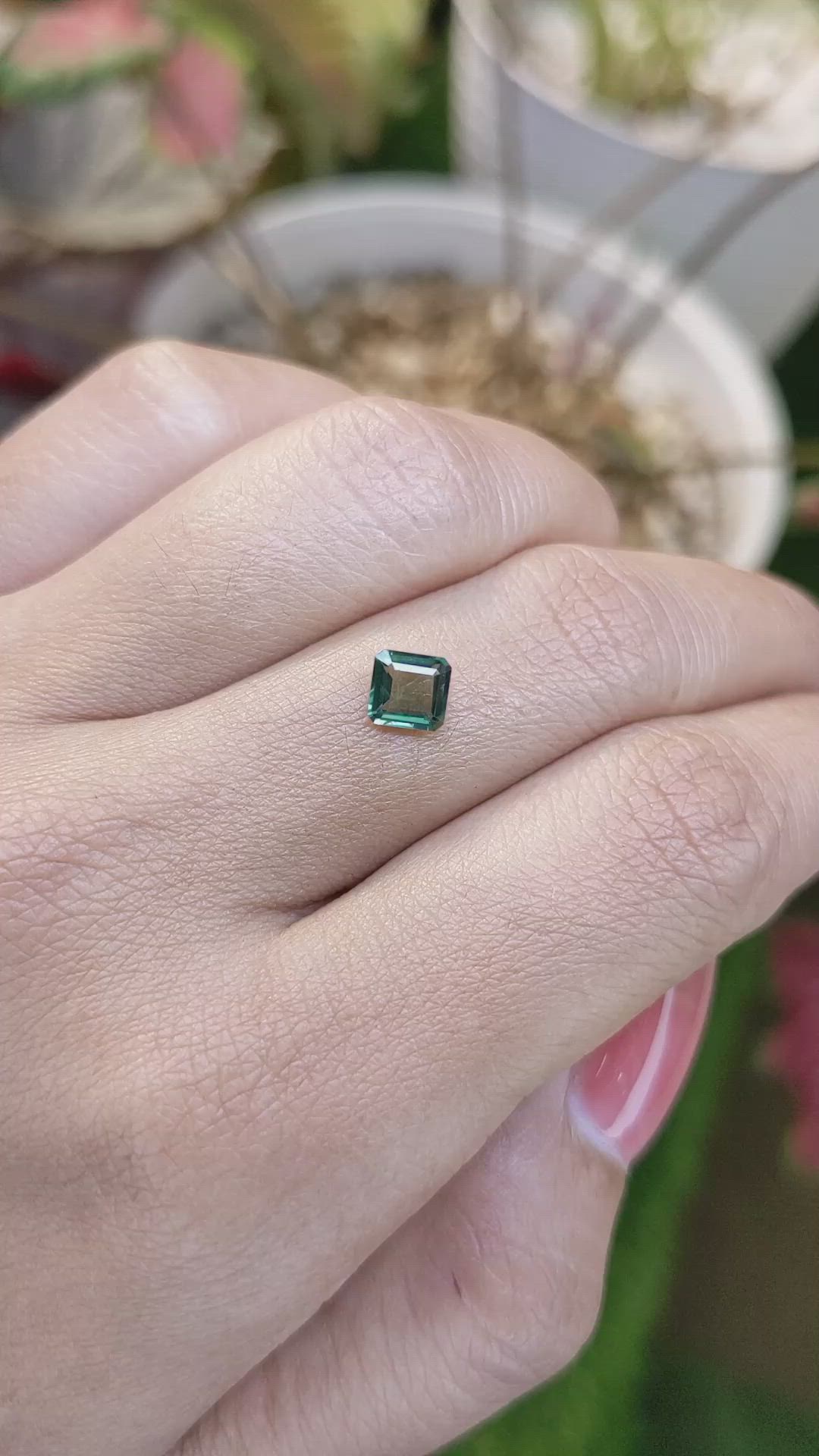0.75 Ct. Bluish Green Sapphire from Ceylon (Sri Lanka) Size Video