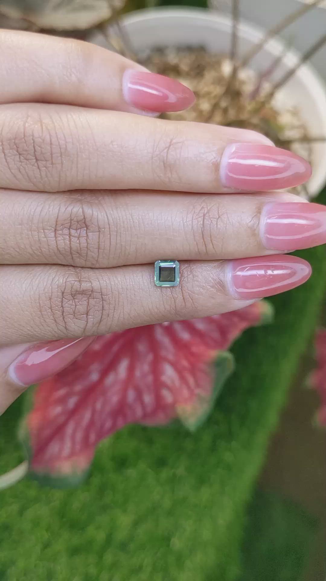 0.75 Ct. Bluish Green Sapphire from Ceylon (Sri Lanka) Size Video