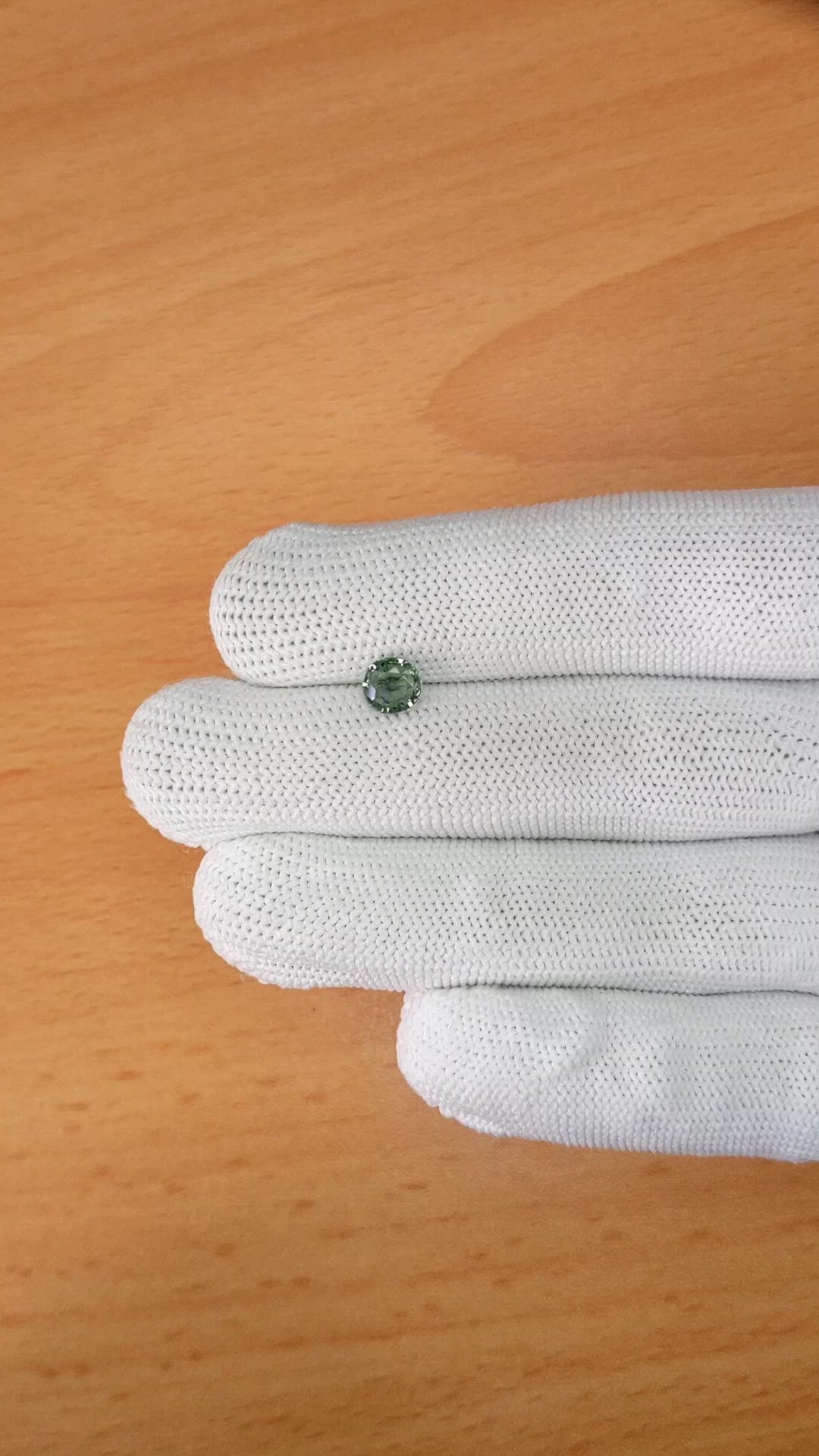 0.97 Ct. Green Sapphire from Ceylon (Sri Lanka) Size Video