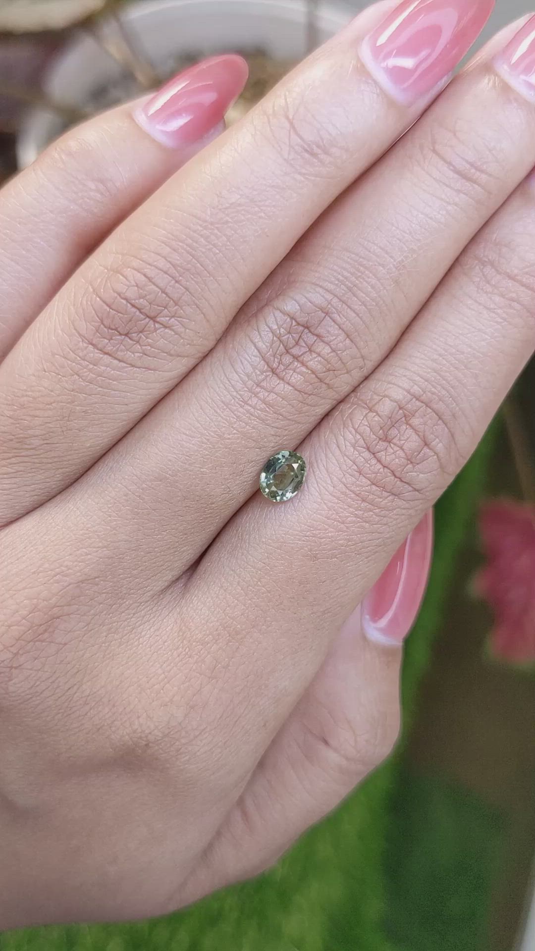 0.83 Ct. Bluish Green Sapphire from Ceylon (Sri Lanka) Size Video