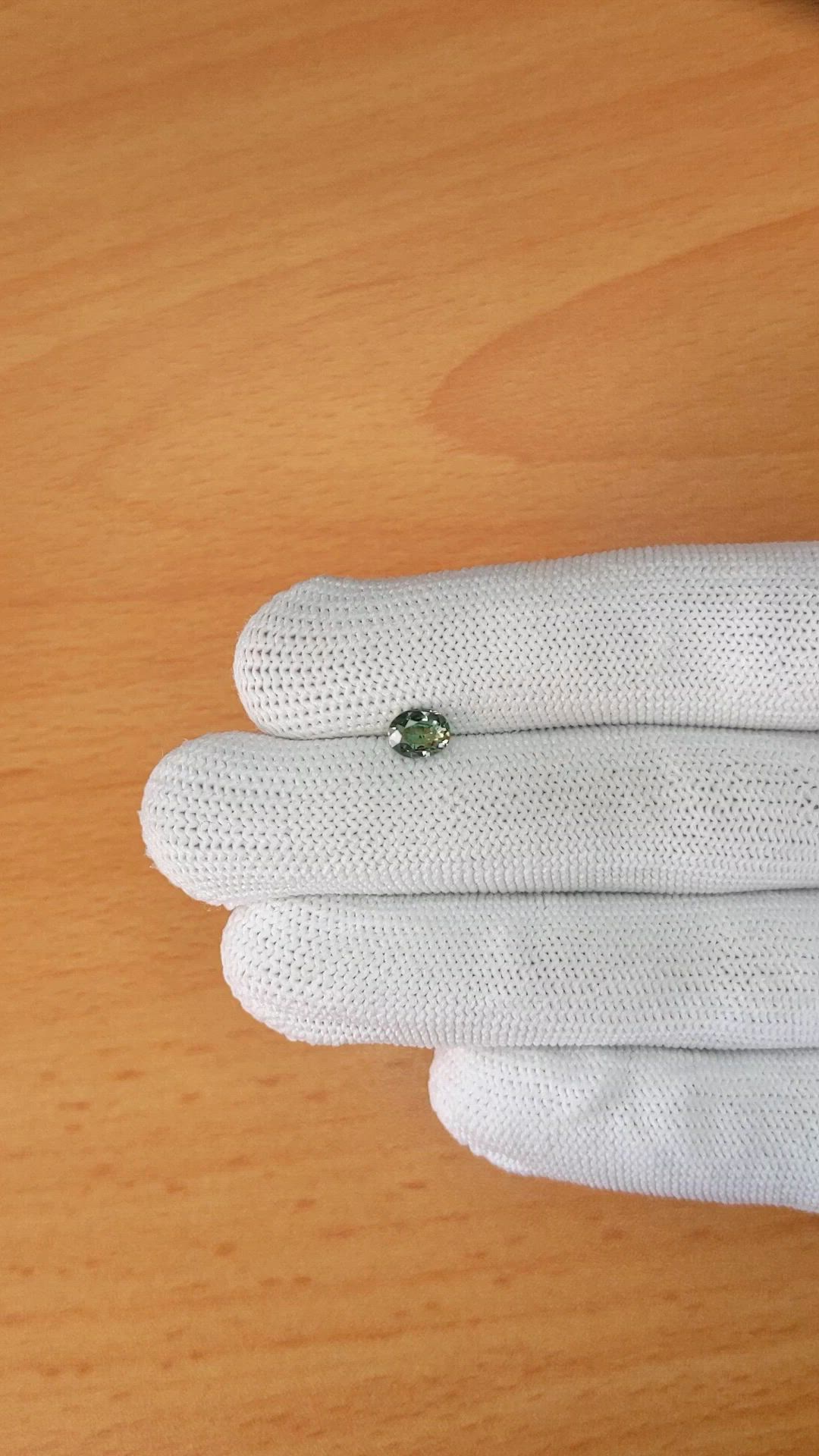 0.83 Ct. Bluish Green Sapphire from Ceylon (Sri Lanka) Size Video