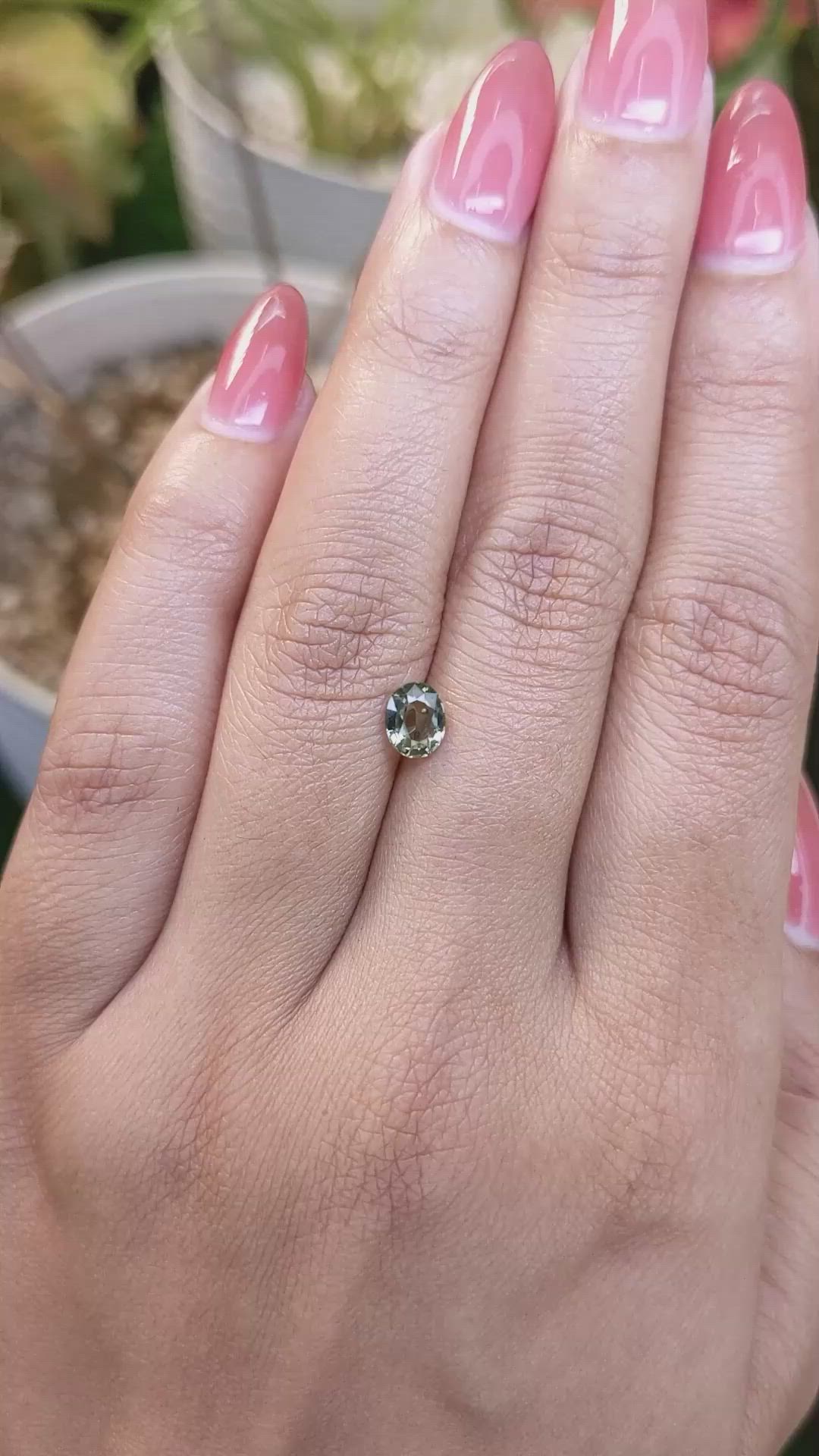0.83 Ct. Bluish Green Sapphire from Ceylon (Sri Lanka) Size Video