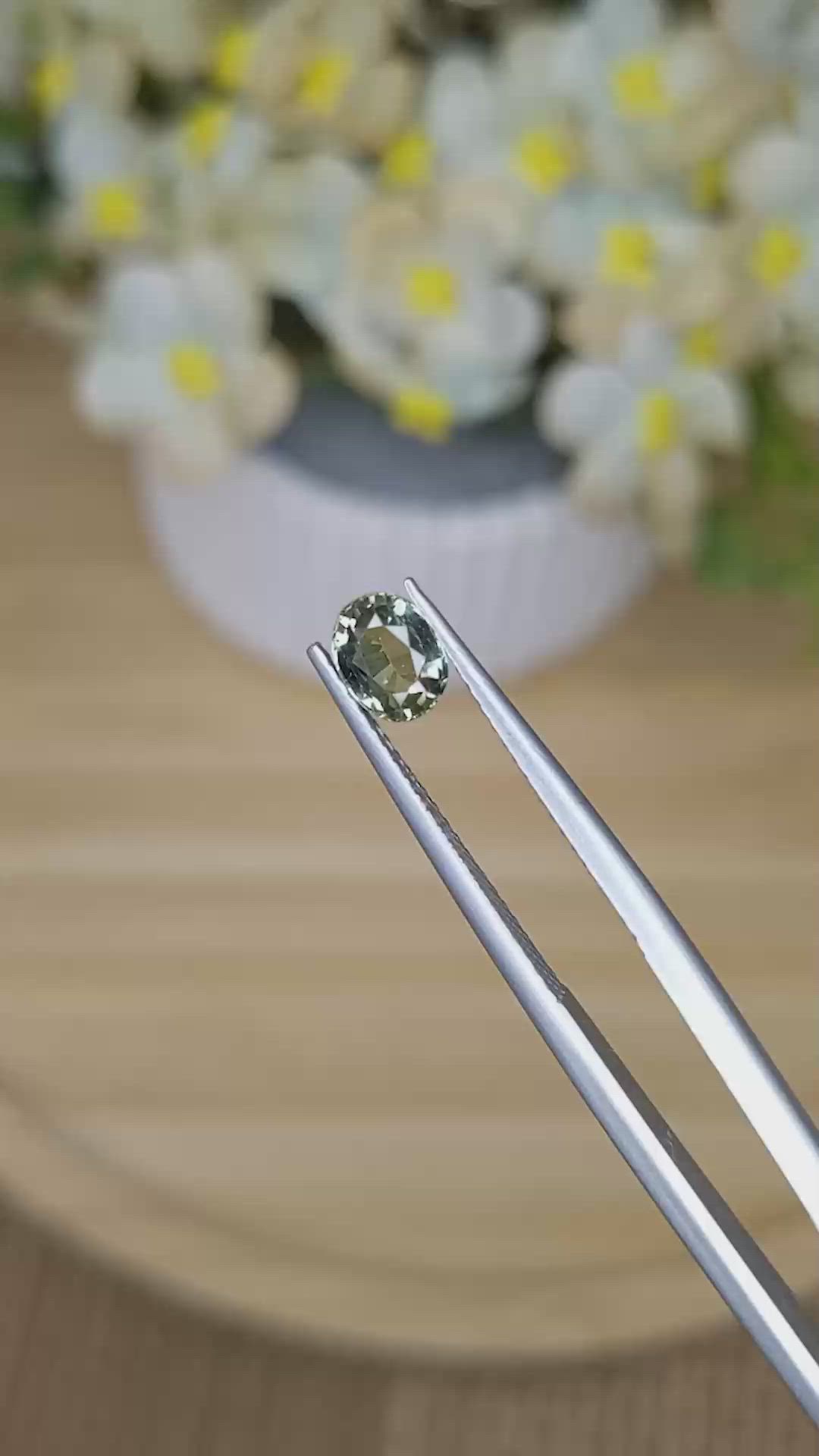0.83 Ct. Bluish Green Sapphire from Ceylon (Sri Lanka) Size Video