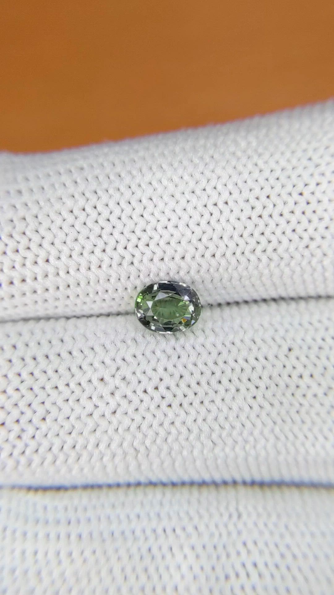 0.83 Ct. Bluish Green Sapphire from Ceylon (Sri Lanka) Size Video