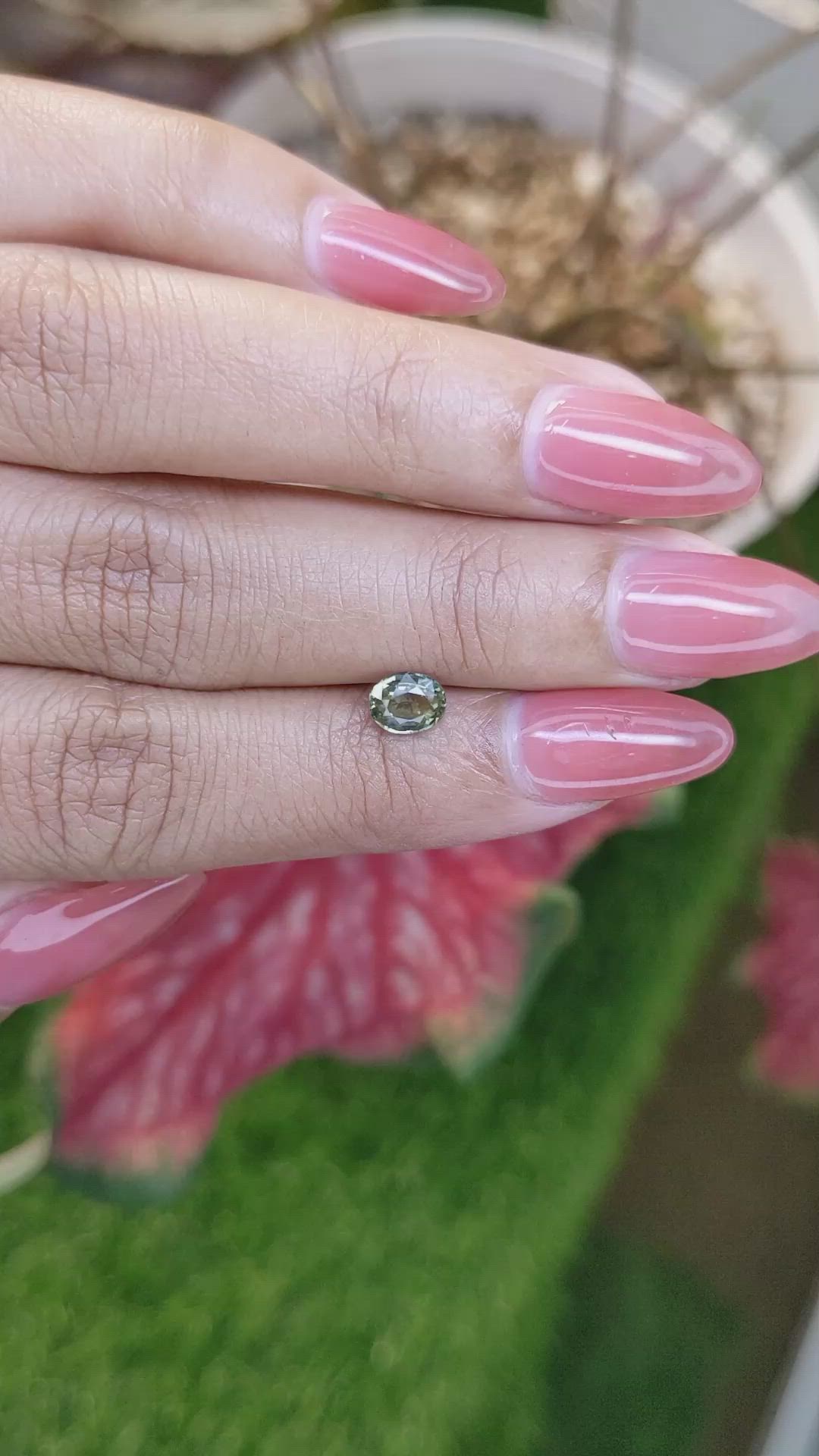 0.83 Ct. Bluish Green Sapphire from Ceylon (Sri Lanka) Size Video