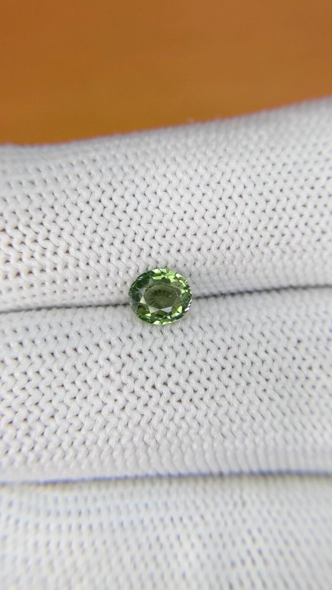 0.72 Ct. Green Sapphire from Ceylon (Sri Lanka) Size Video