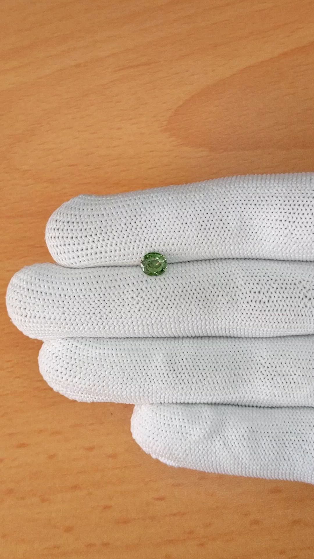 0.72 Ct. Green Sapphire from Ceylon (Sri Lanka) Size Video