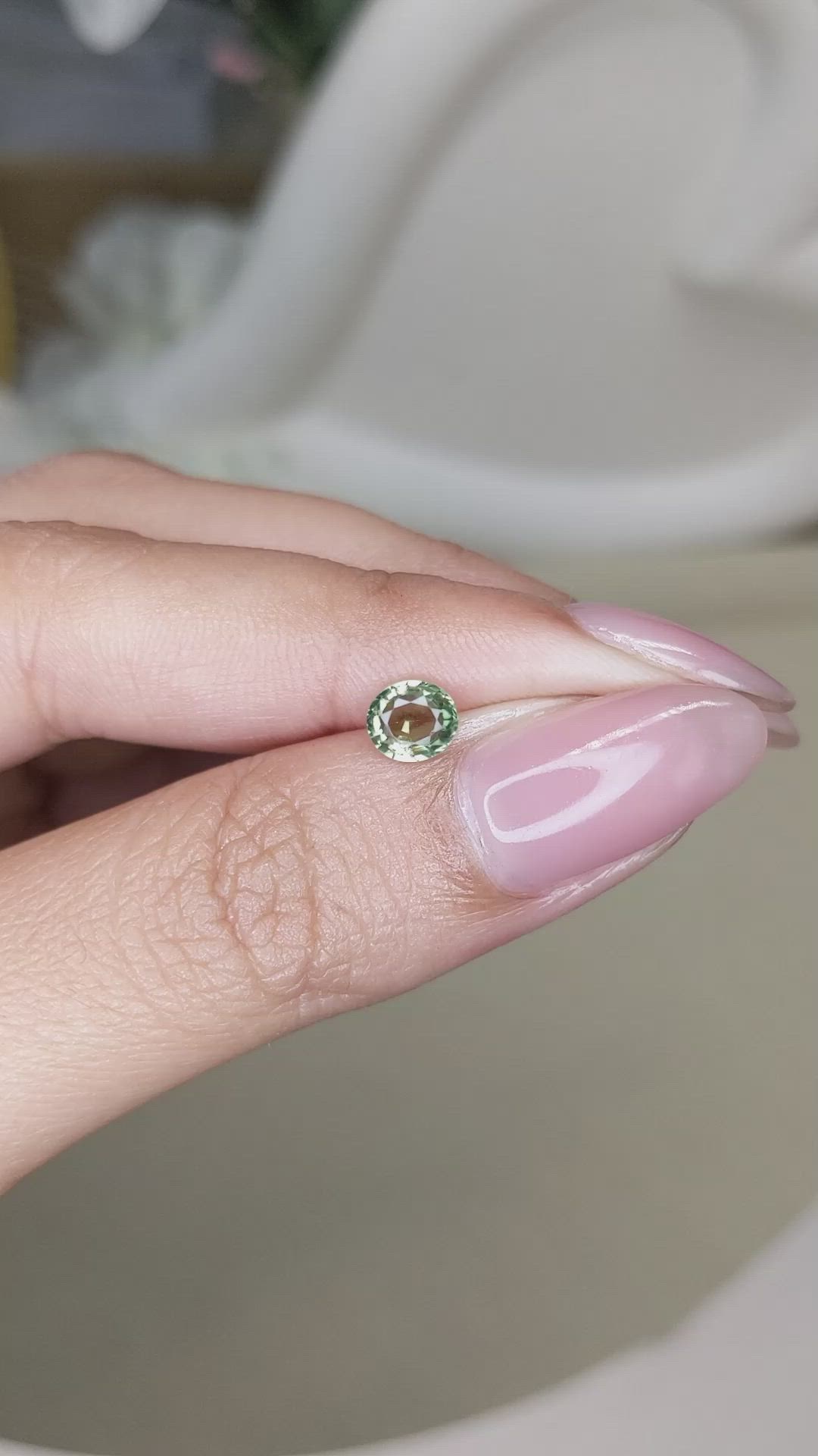 0.72 Ct. Green Sapphire from Ceylon (Sri Lanka) Size Video