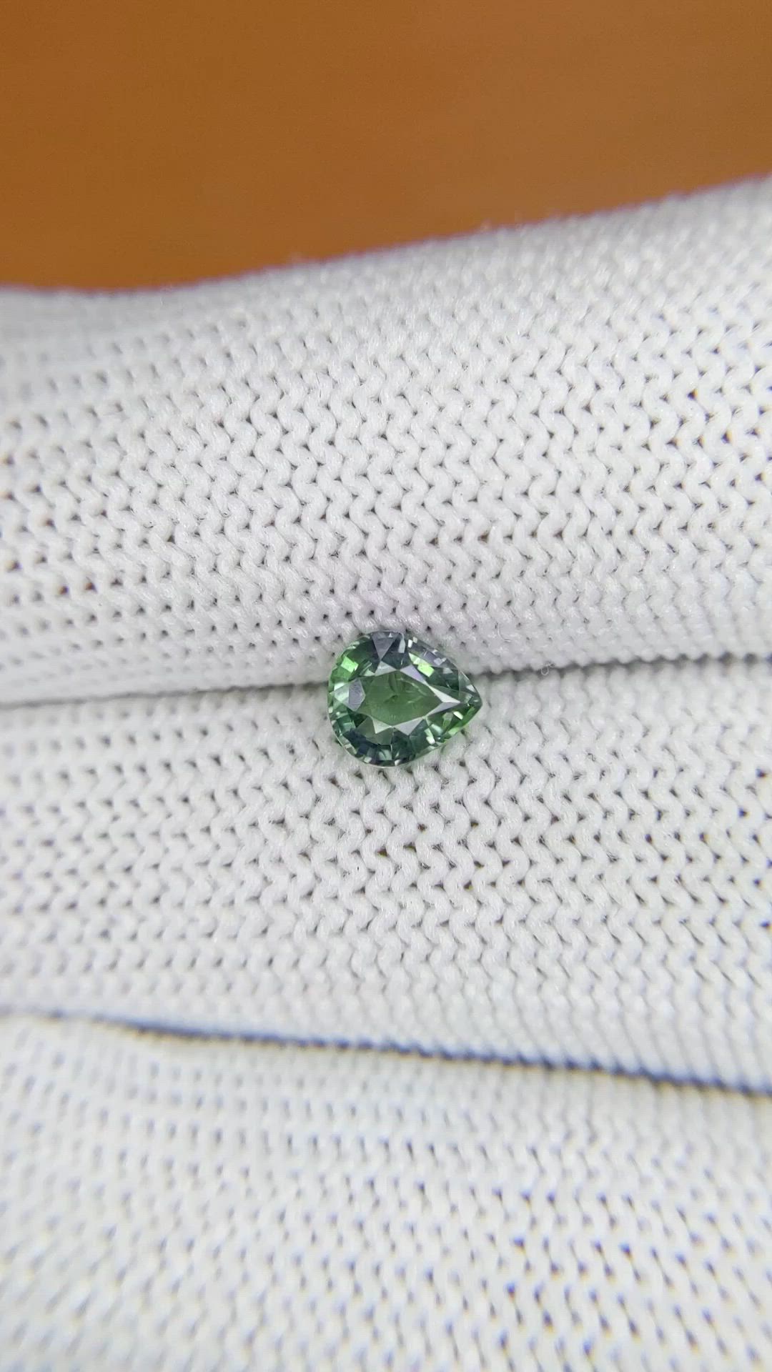 0.77 Ct. Bluish Green Sapphire from Ceylon (Sri Lanka) Size Video