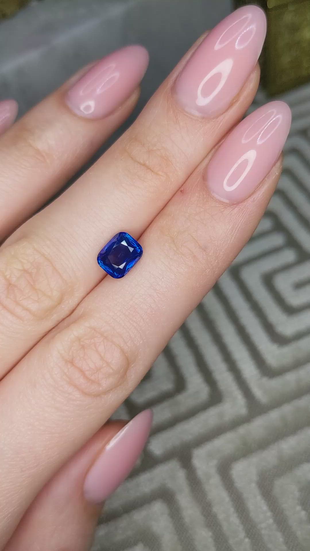 2.55 Ct. Blue Sapphire from Ceylon (Sri Lanka) Size Video