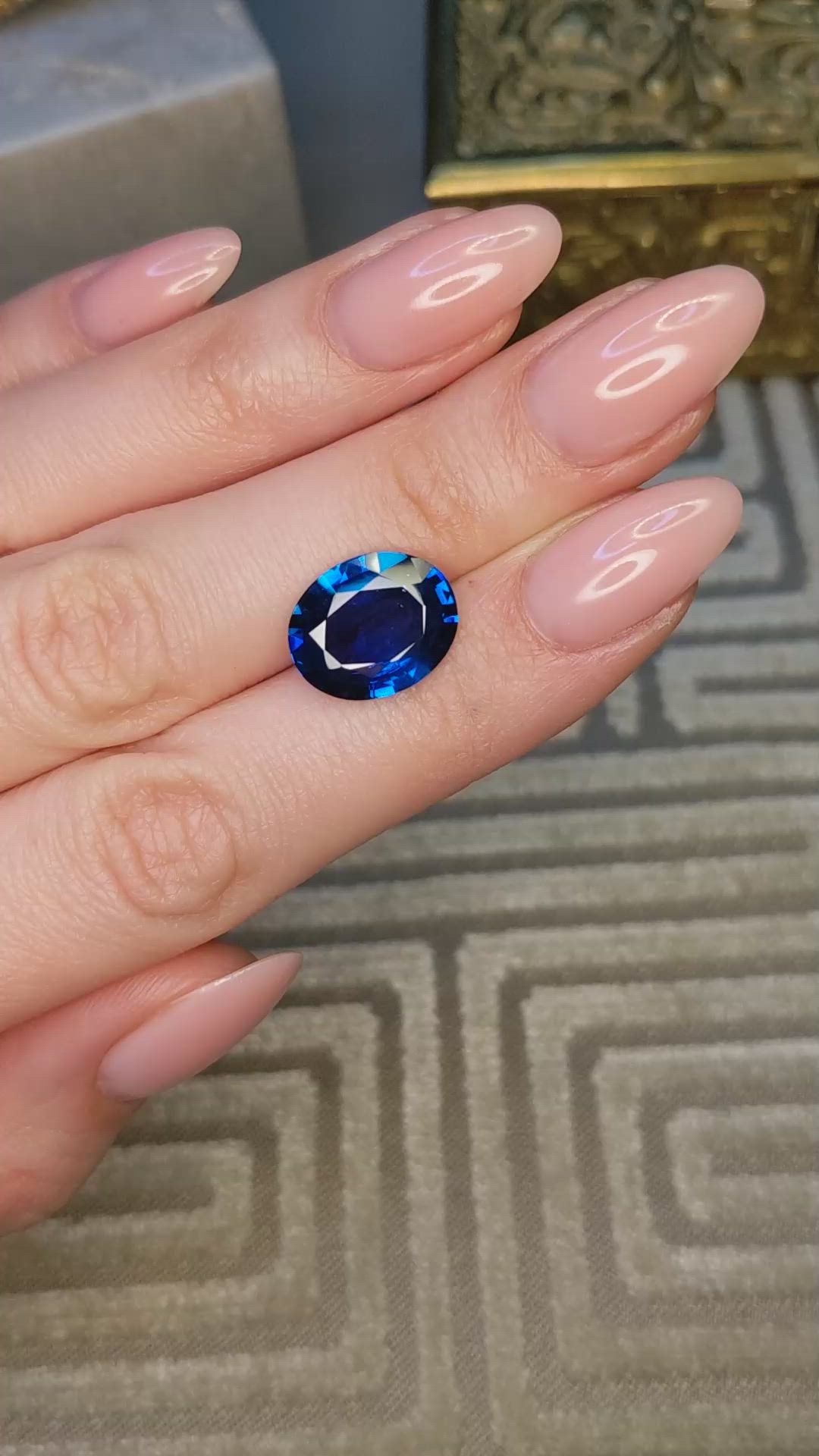 7.19 Ct. Blue Sapphire from Ceylon (Sri Lanka) Size Video