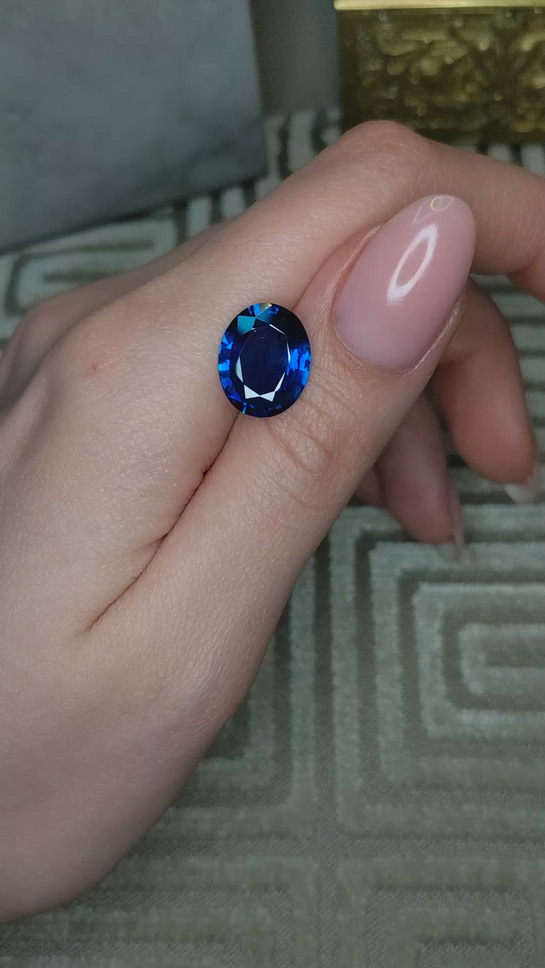 7.19 Ct. Blue Sapphire from Ceylon (Sri Lanka) Size Video