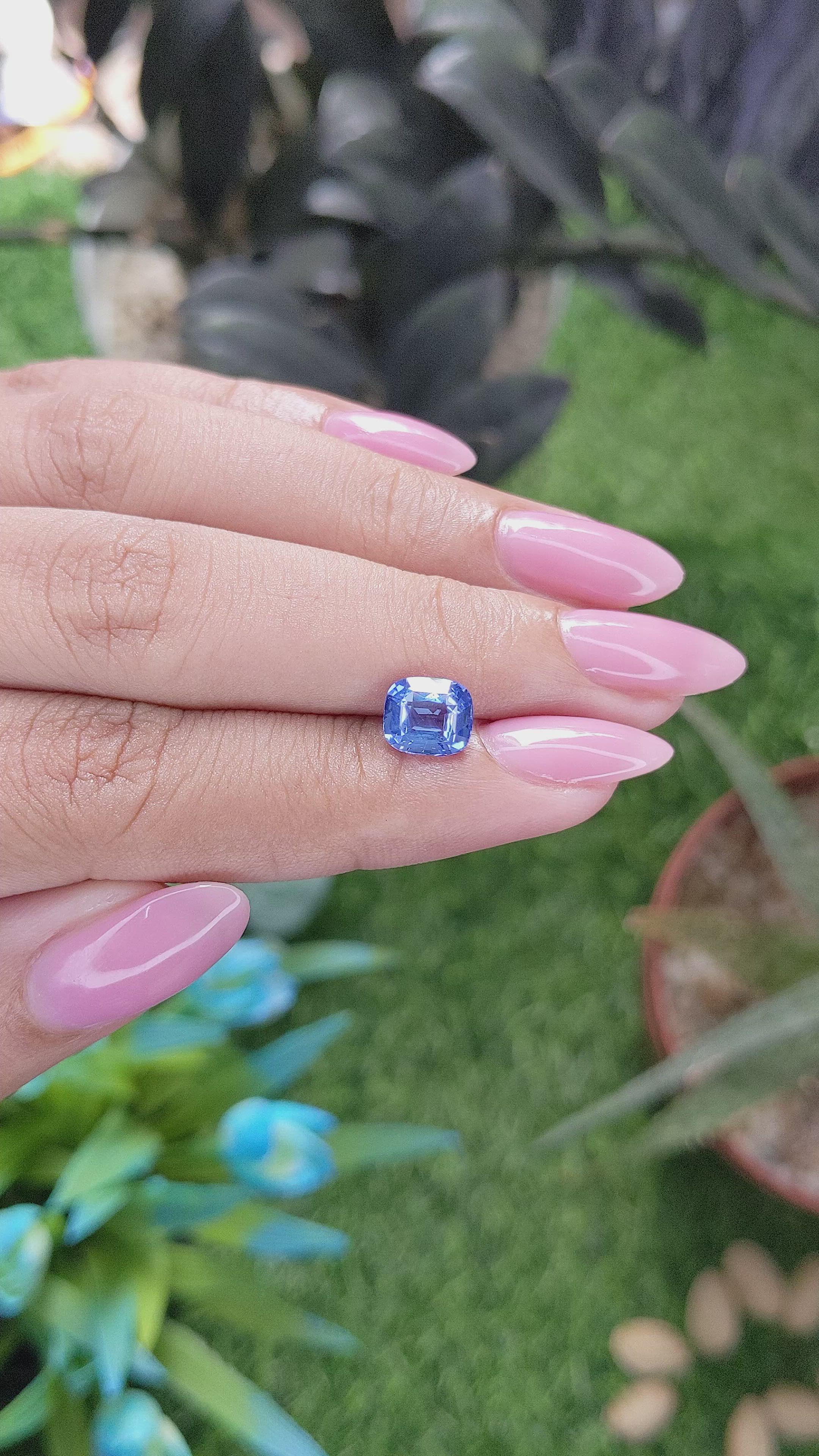 2.03 Ct. Blue Sapphire from Ceylon (Sri Lanka) Size Video