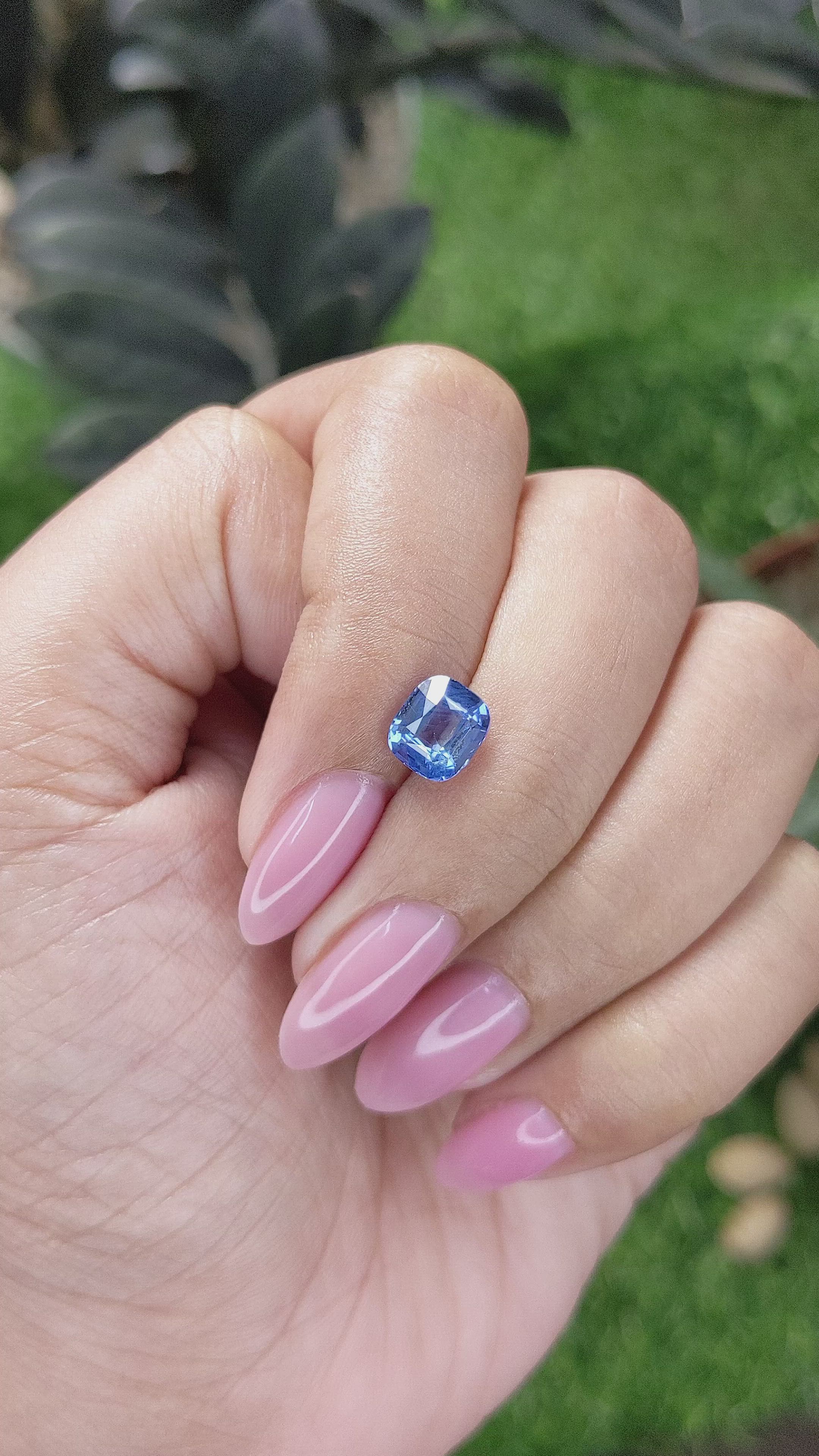2.03 Ct. Blue Sapphire from Ceylon (Sri Lanka) Size Video