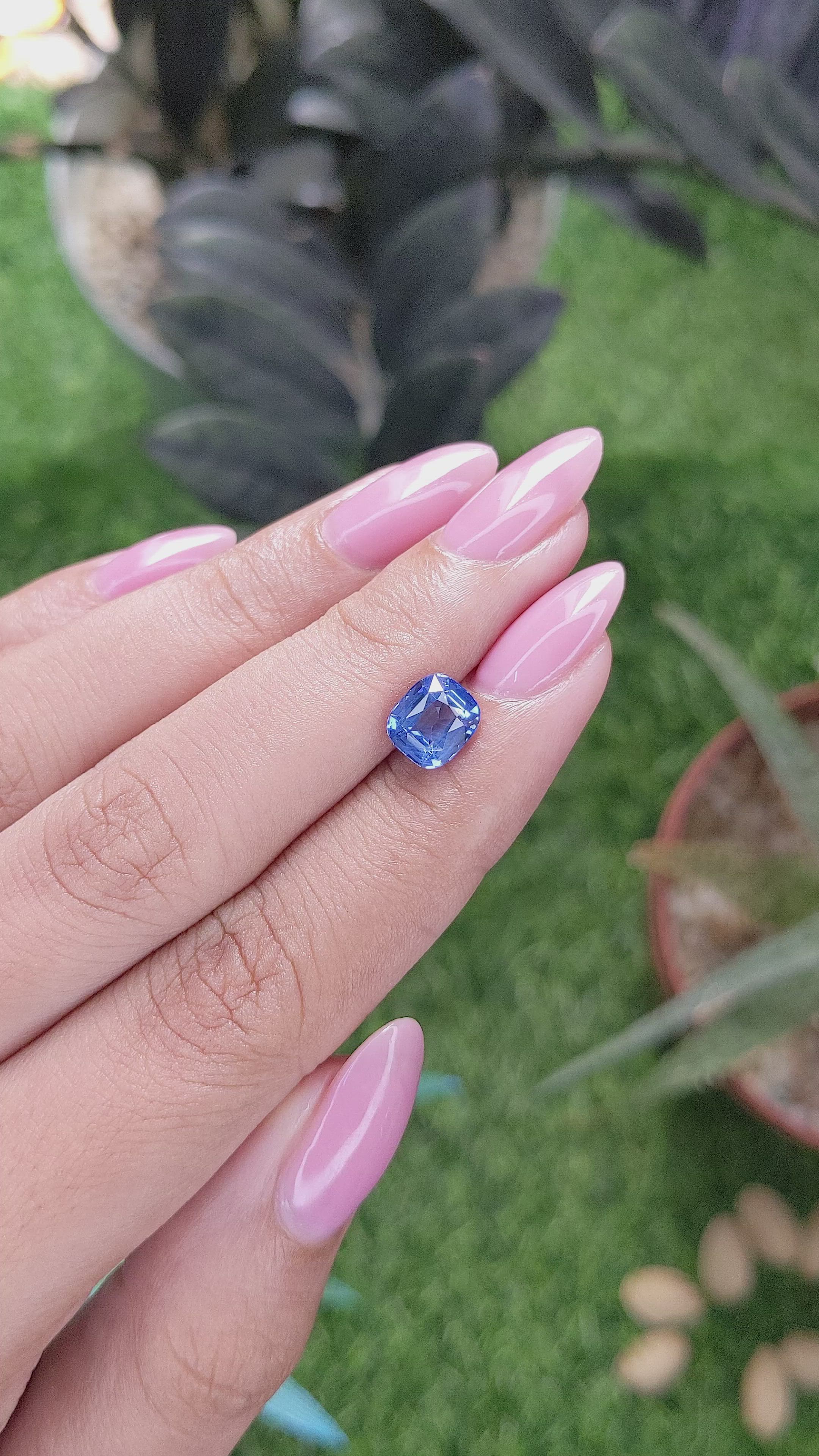 2.03 Ct. Blue Sapphire from Ceylon (Sri Lanka) Size Video