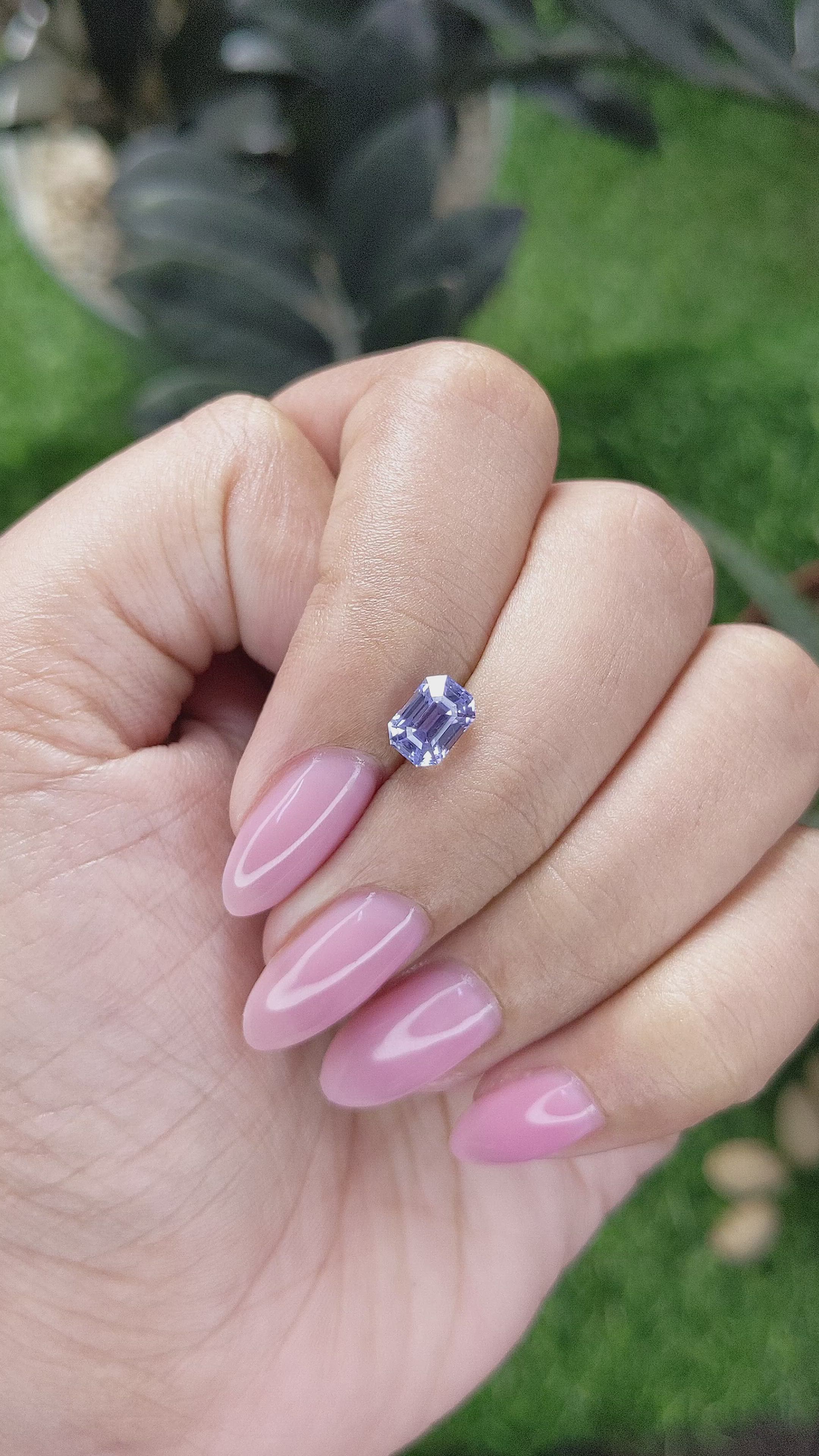 1.52 Ct. Bluish Purple Sapphire from Ceylon (Sri Lanka) Size Video