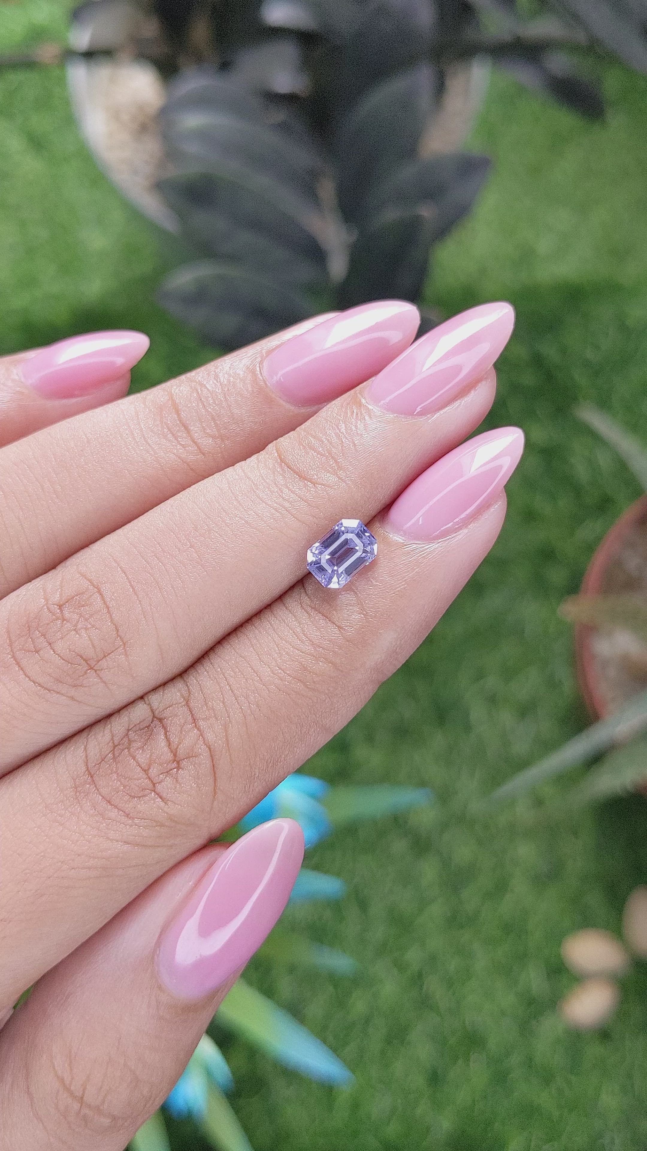 1.52 Ct. Bluish Purple Sapphire from Ceylon (Sri Lanka) Size Video
