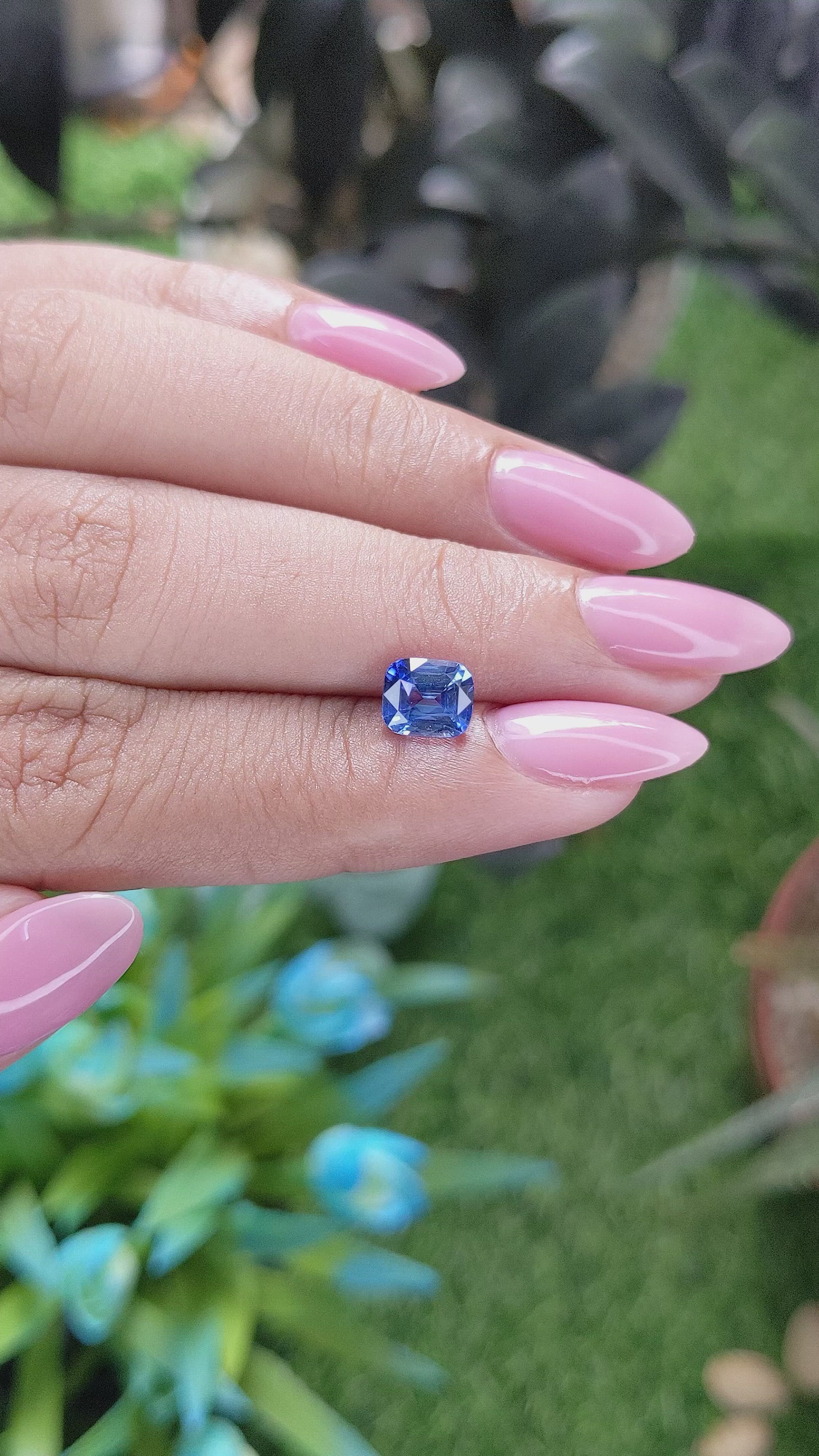 1.55 Ct. Blue Sapphire from Ceylon (Sri Lanka) Size Video
