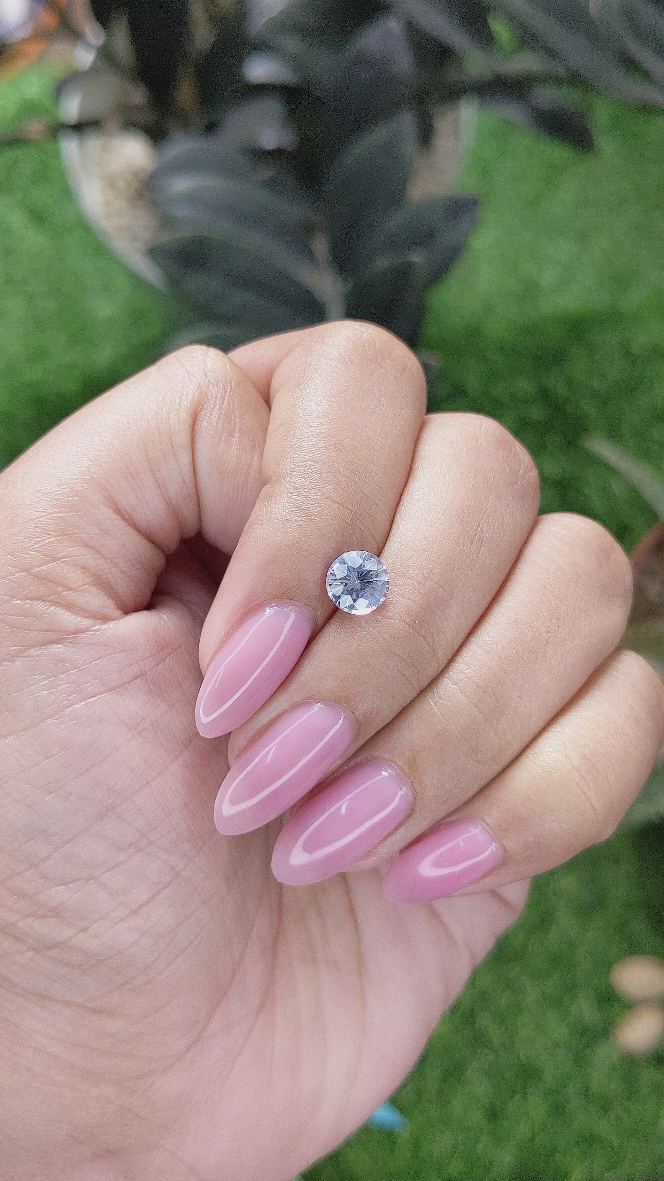 1.16 Ct. White Sapphire from Ceylon (Sri Lanka) Size Video