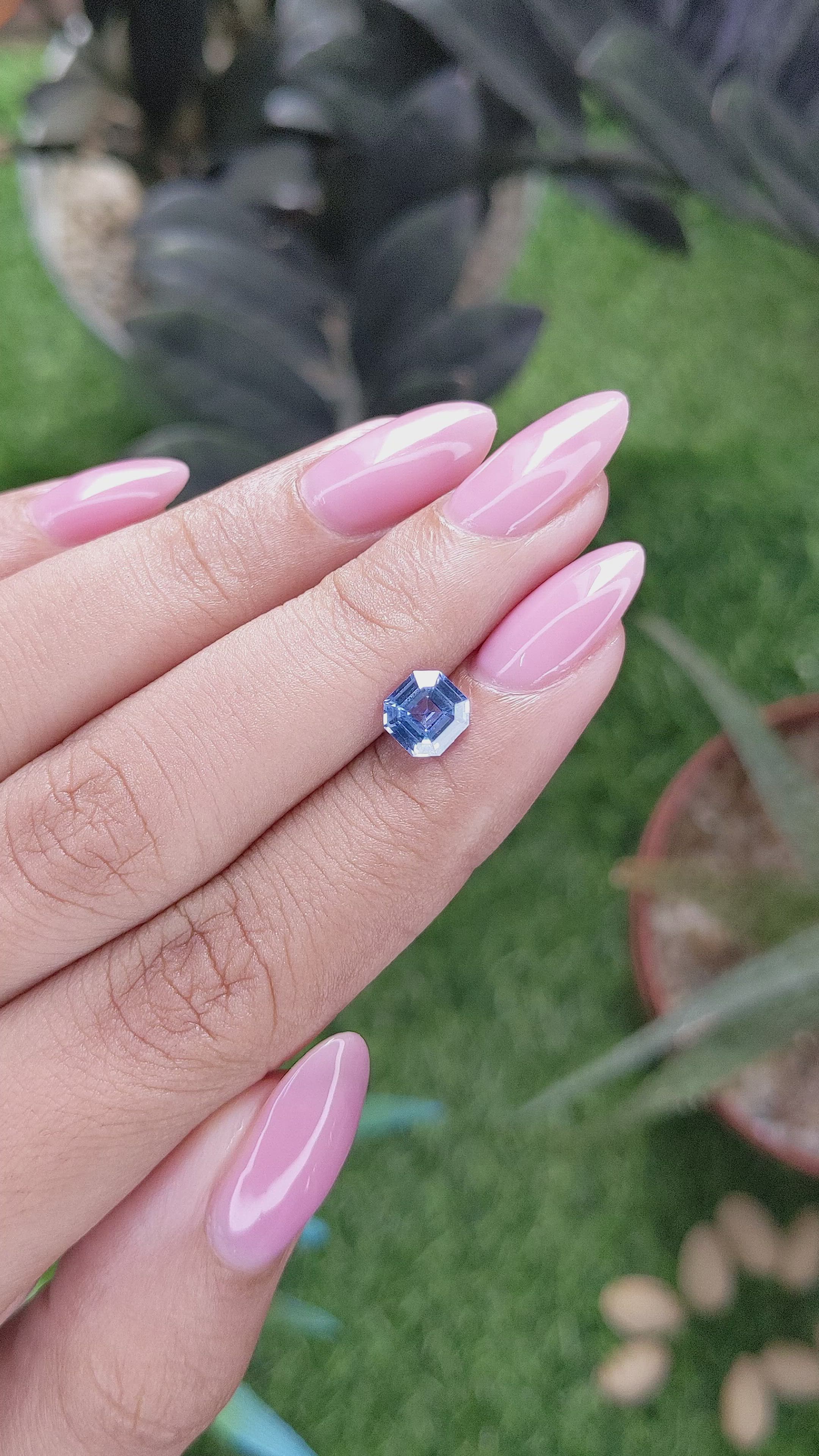 1.13 Ct. Blue Sapphire from Ceylon (Sri Lanka) Size Video