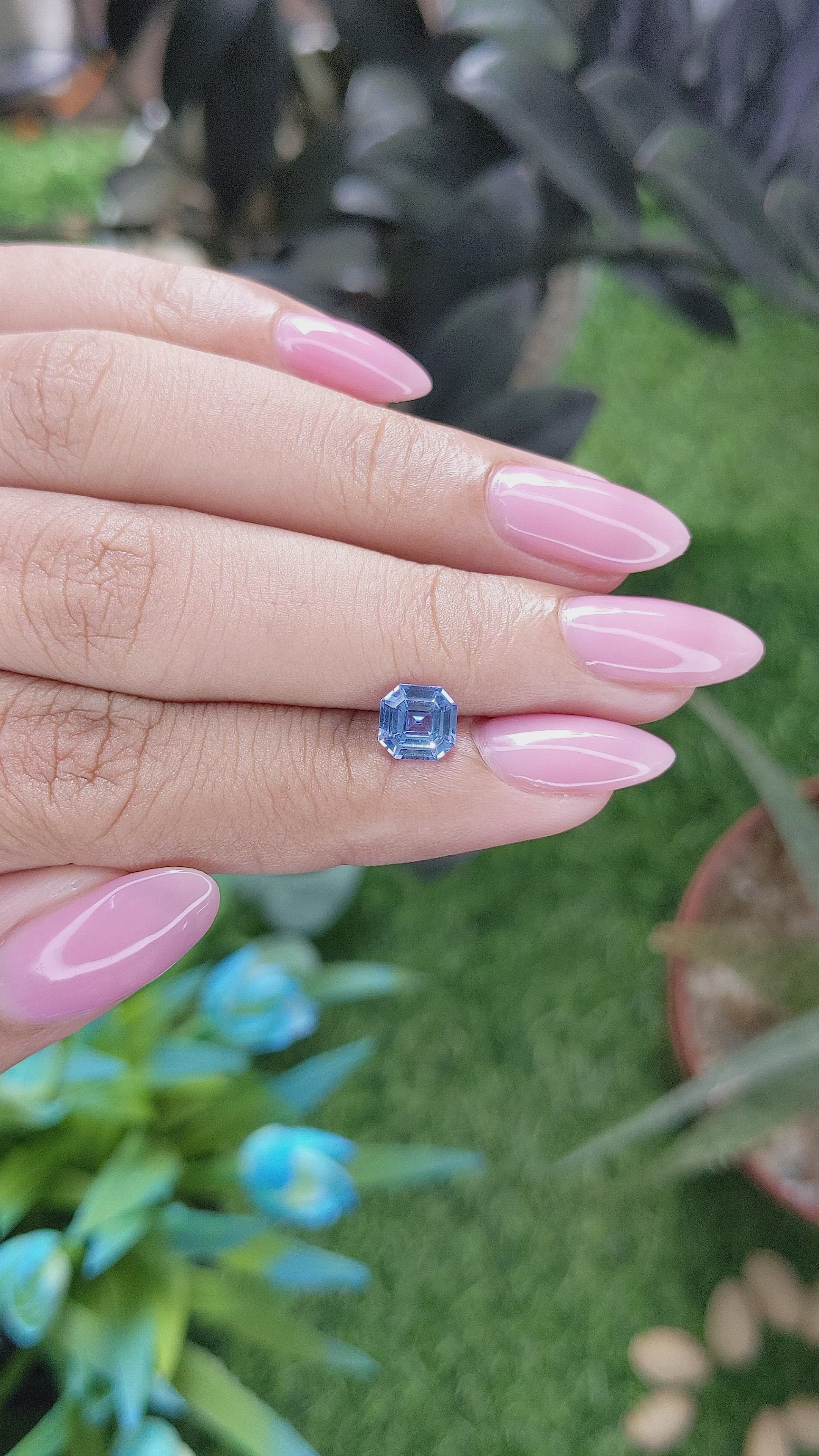 1.13 Ct. Blue Sapphire from Ceylon (Sri Lanka) Size Video