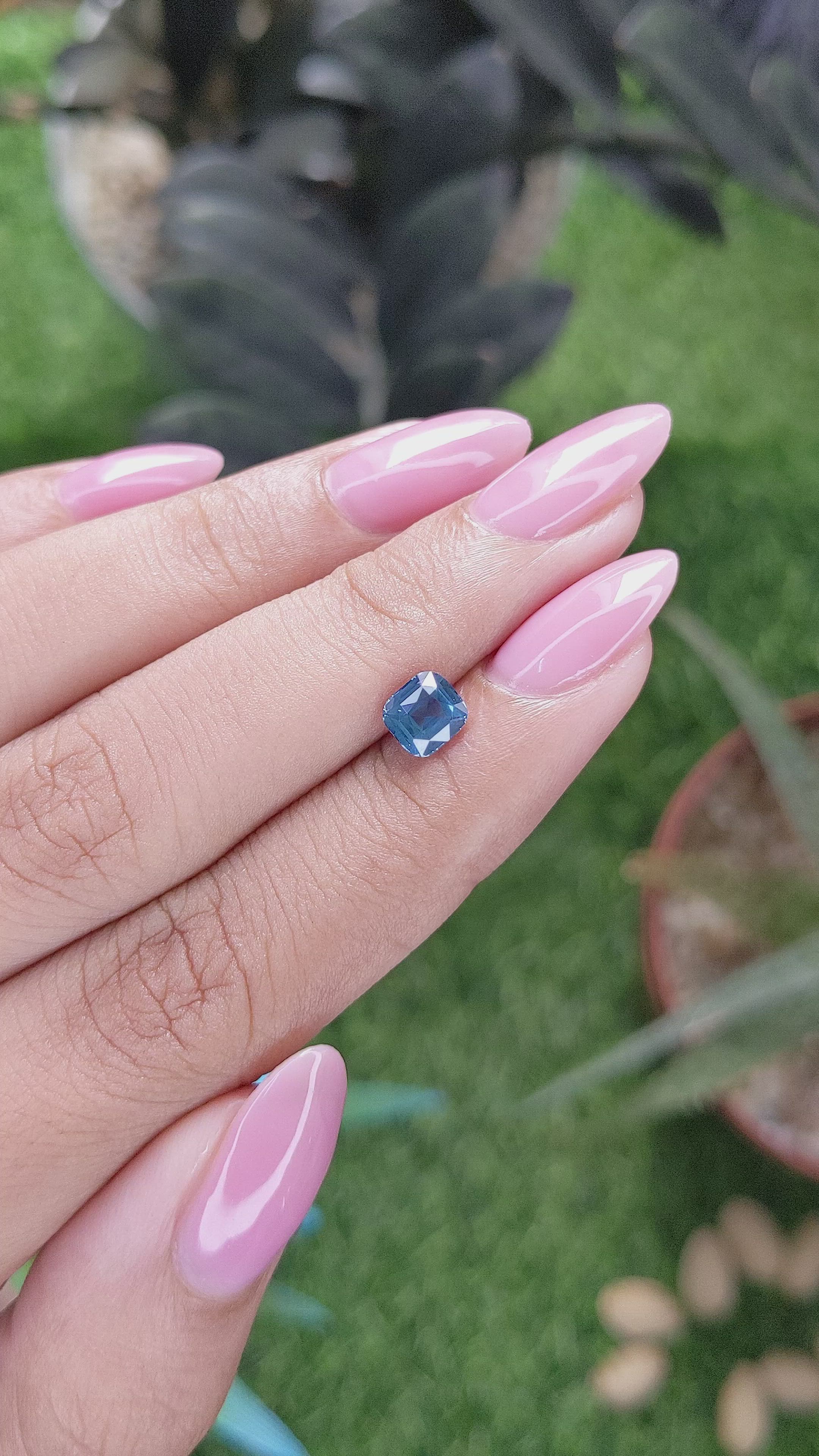 1.02 Ct. Greenish Blue Sapphire from Ceylon (Sri Lanka) Size Video