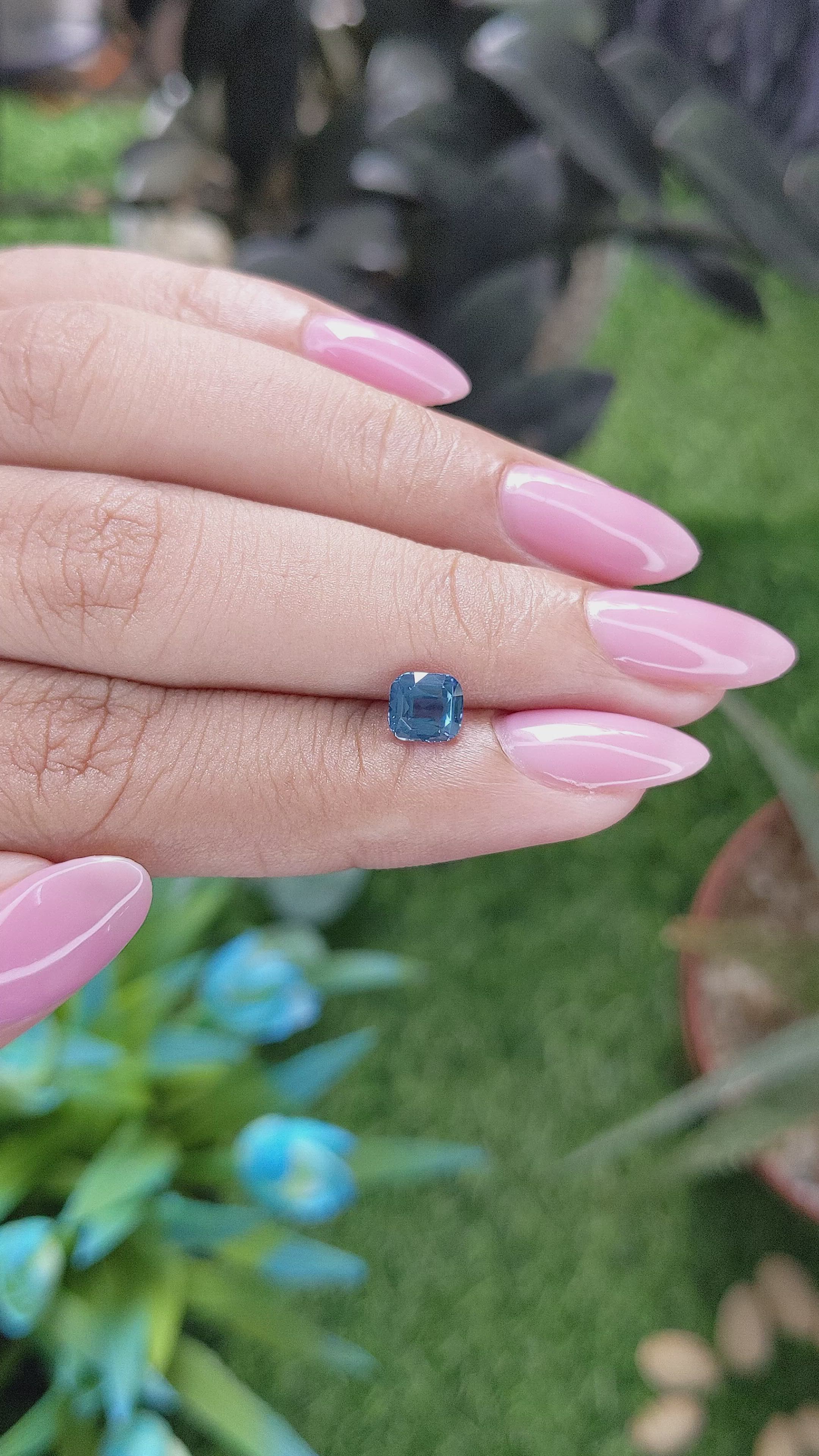 1.02 Ct. Greenish Blue Sapphire from Ceylon (Sri Lanka) Size Video