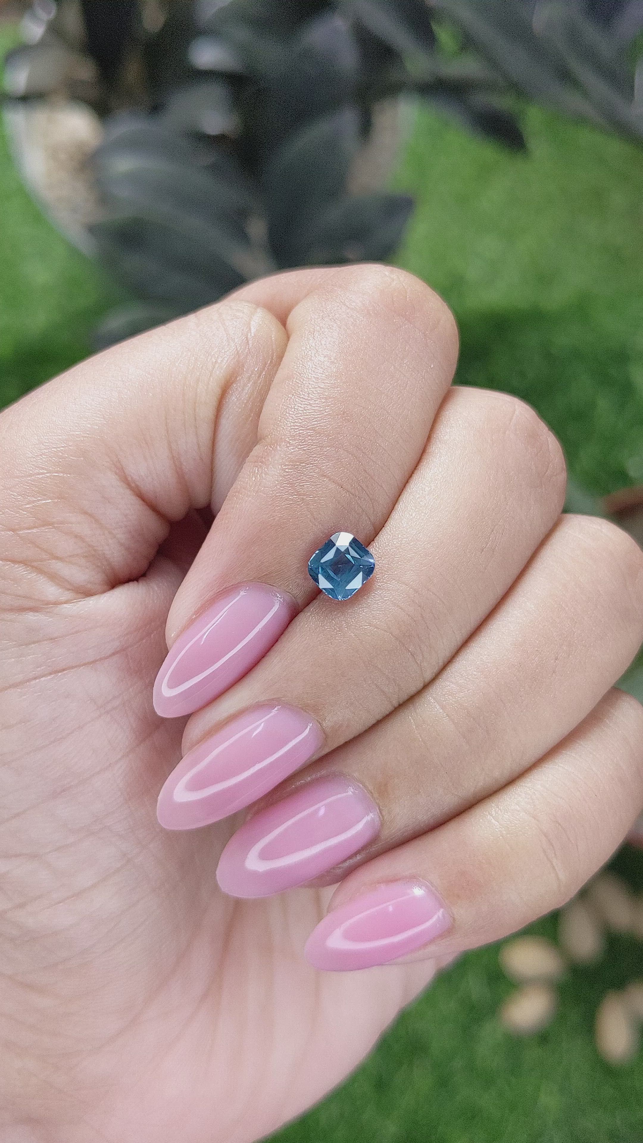 1.02 Ct. Greenish Blue Sapphire from Ceylon (Sri Lanka) Size Video