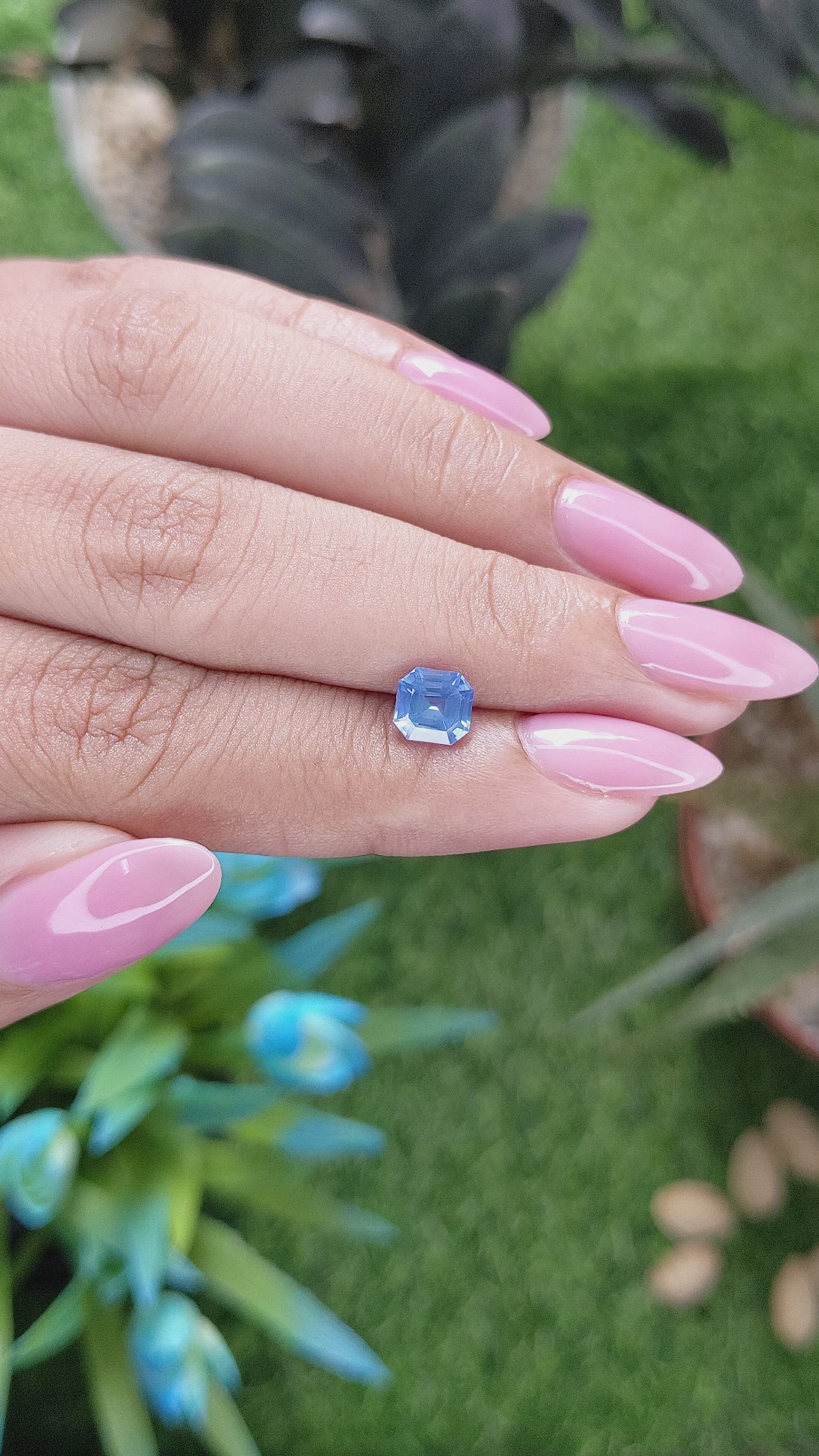 1.14 Ct. Blue Sapphire from Ceylon (Sri Lanka) Size Video