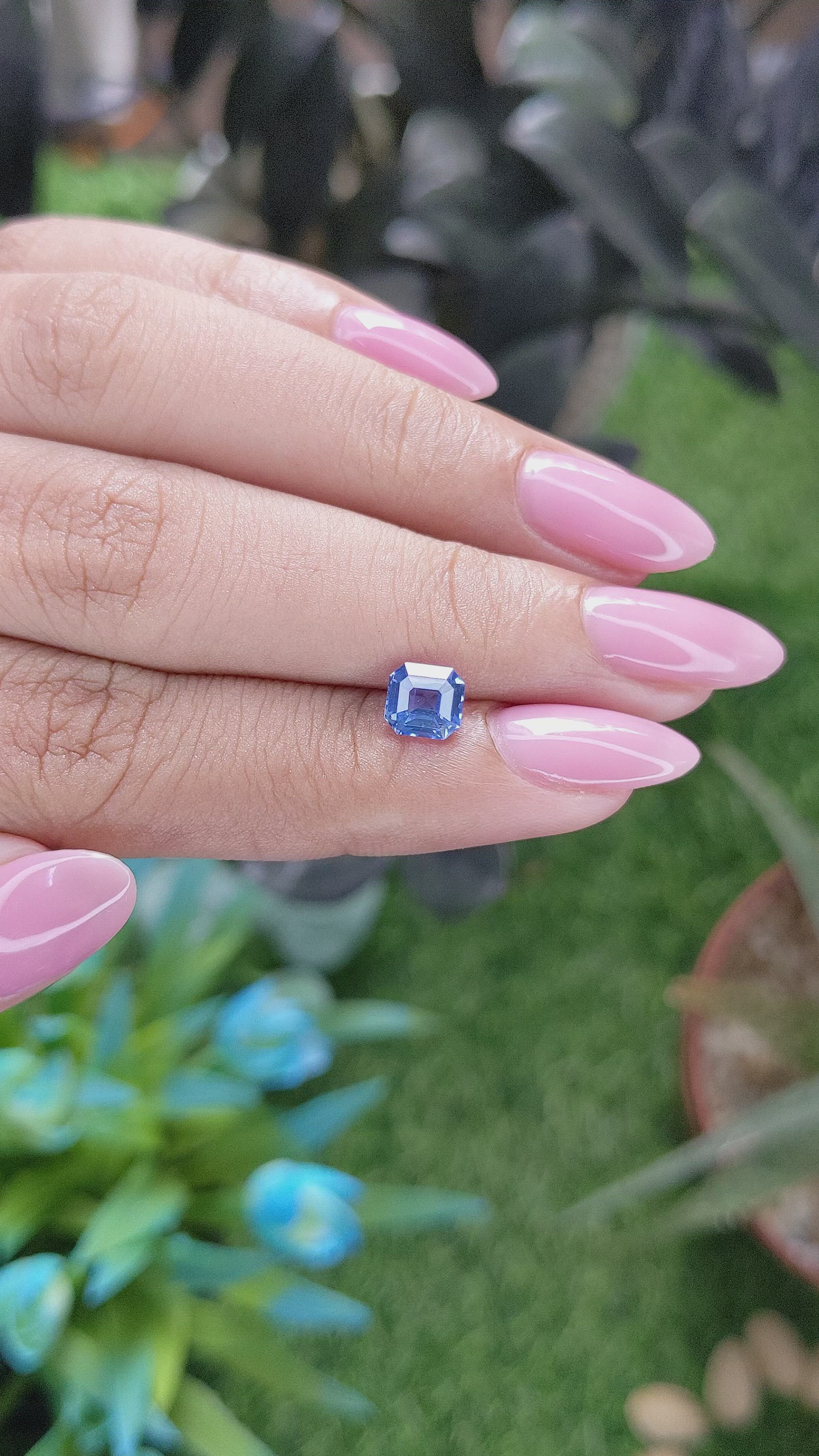 1.20 Ct. Blue Sapphire from Ceylon (Sri Lanka) Size Video