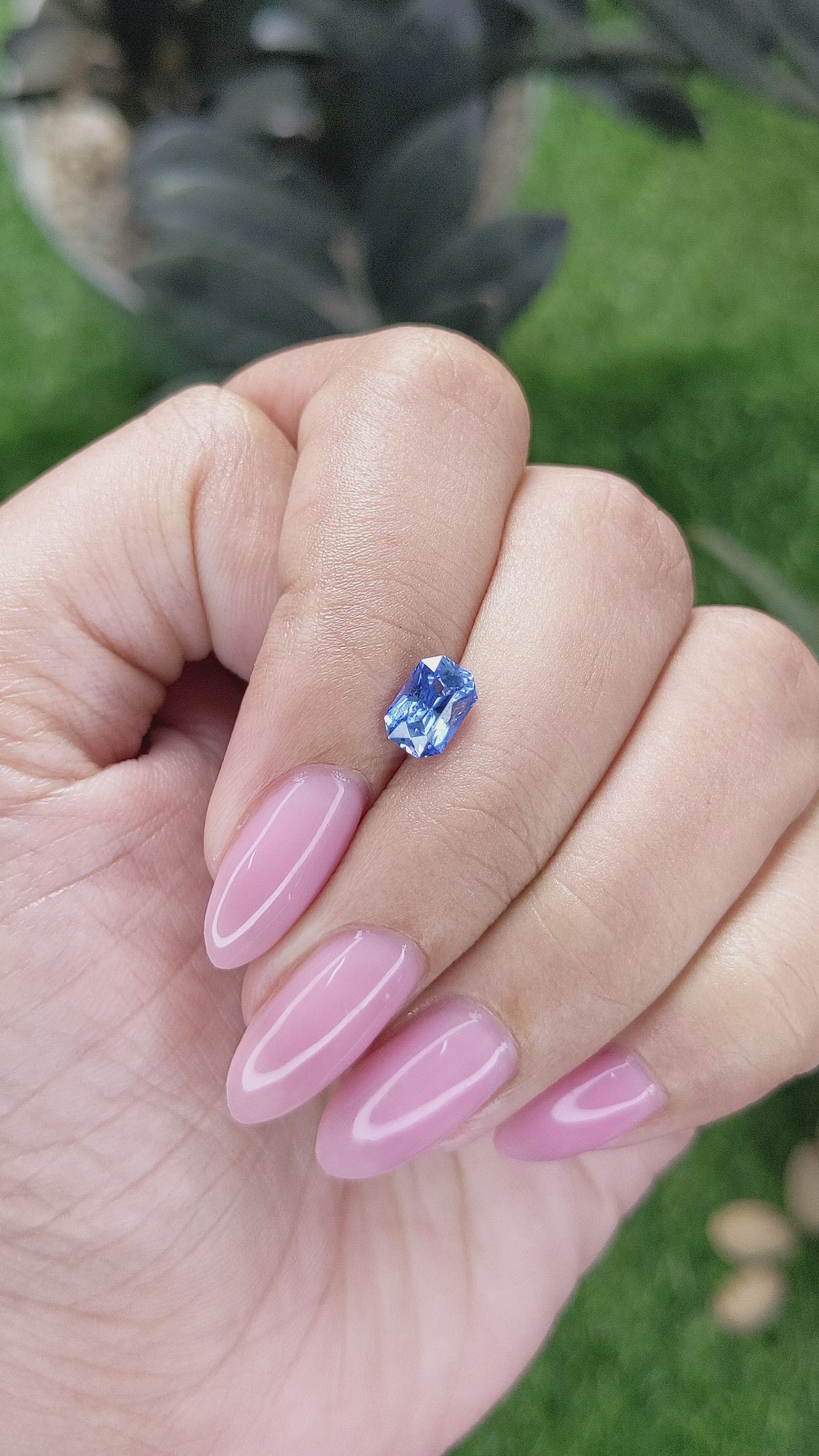 1.10 Ct. Blue Sapphire from Ceylon (Sri Lanka) Size Video