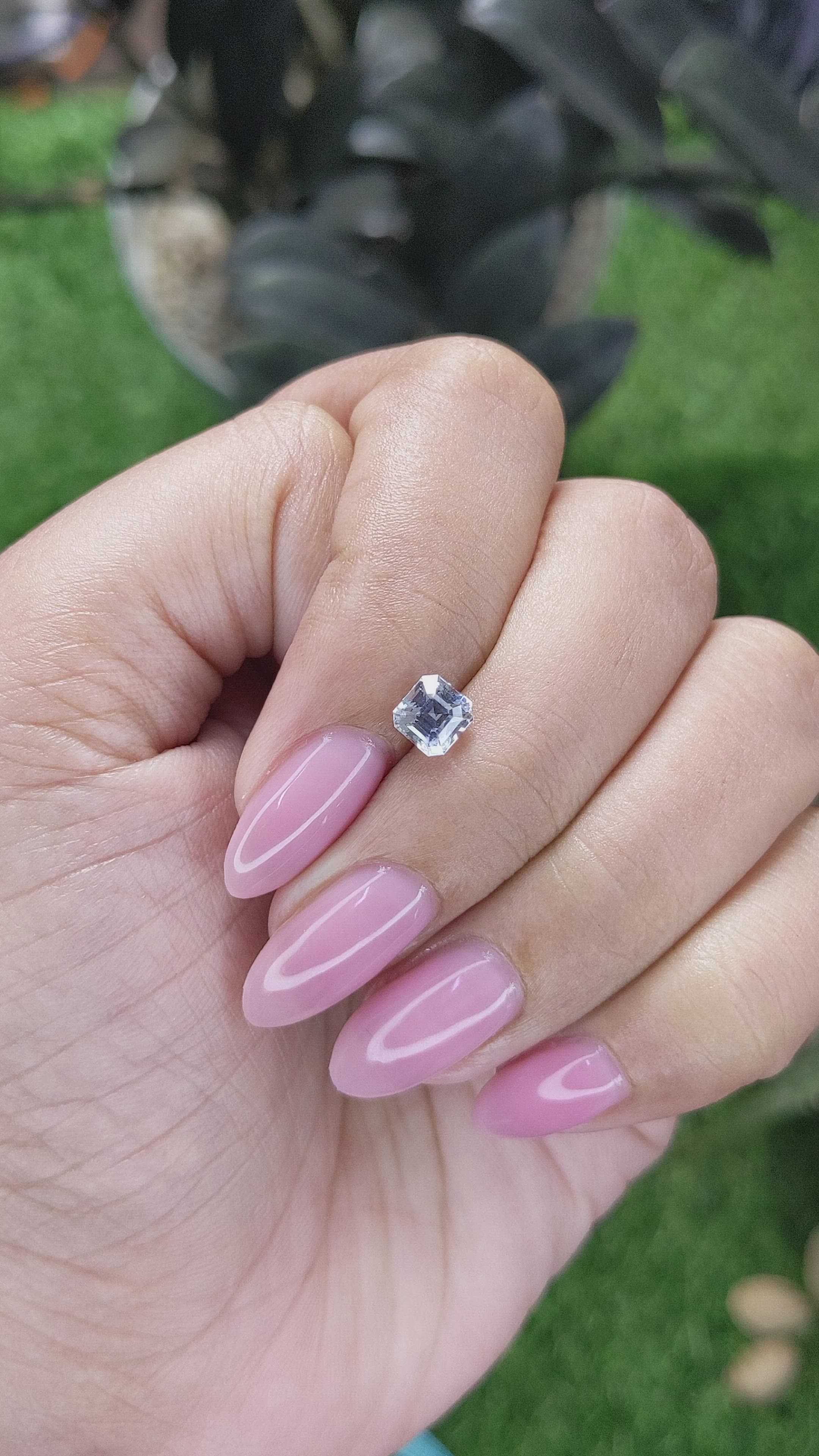 1.06 Ct. White Sapphire from Ceylon (Sri Lanka) Size Video