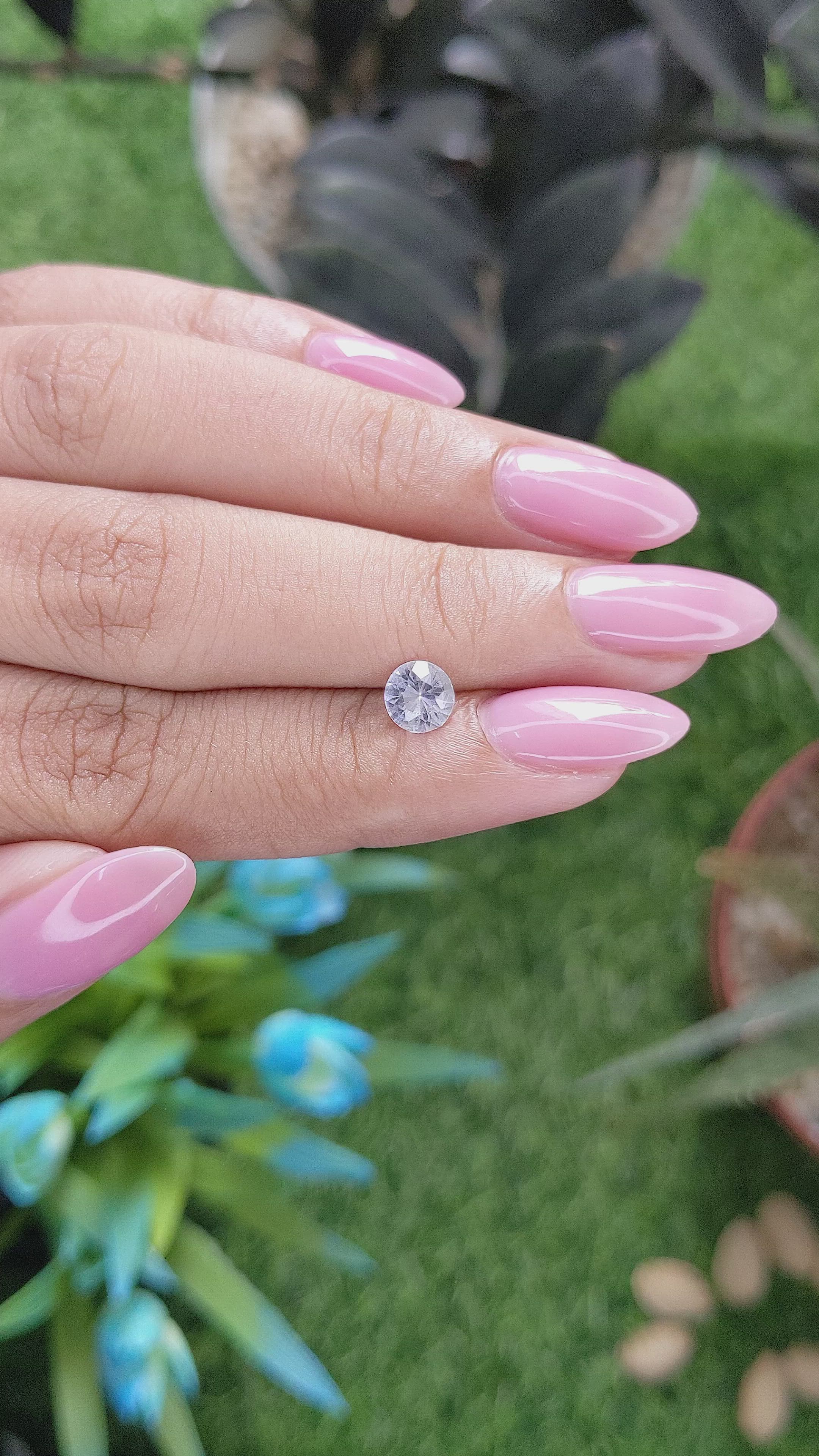 0.72 Ct. White Sapphire from Ceylon (Sri Lanka) Size Video