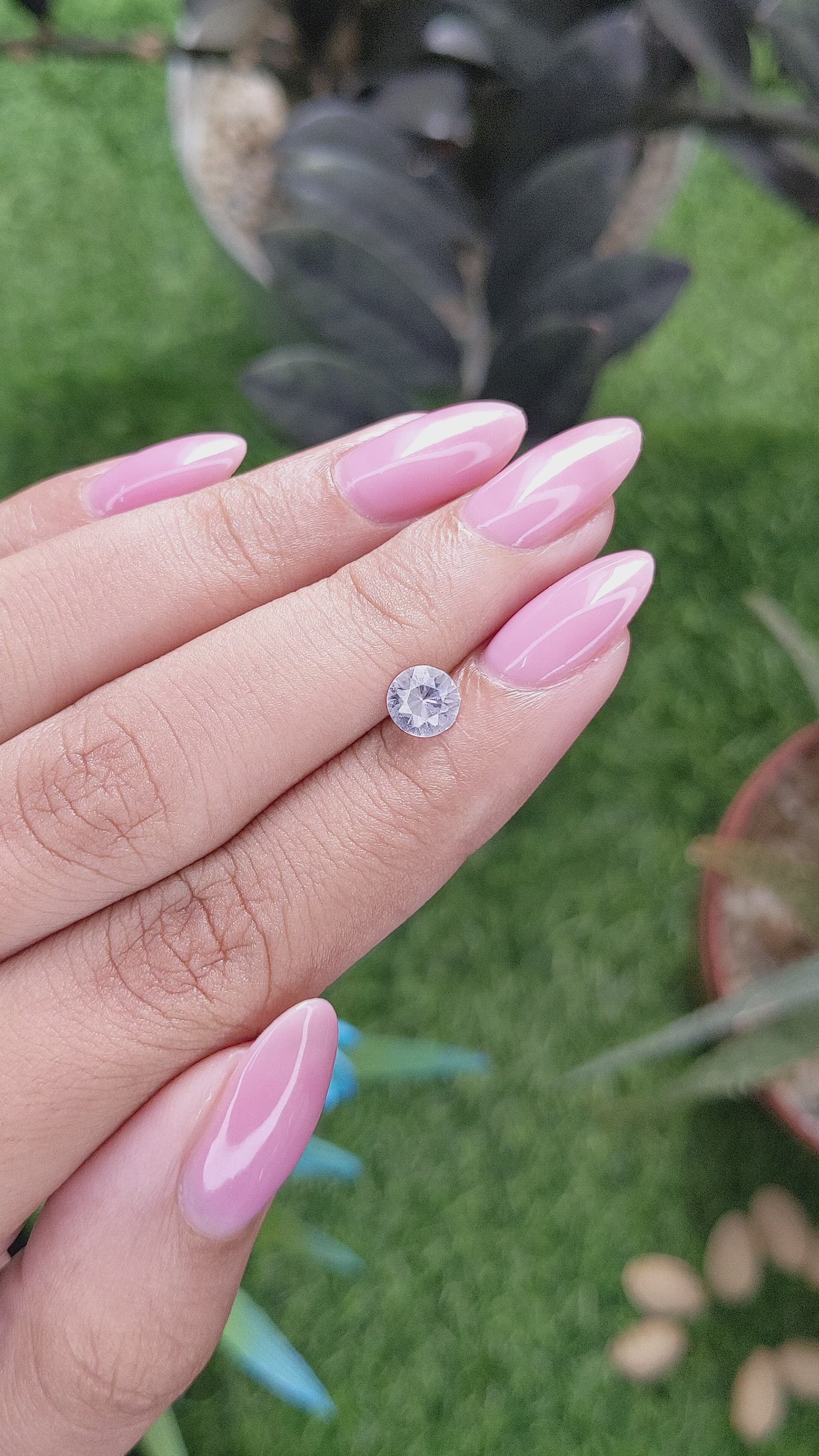 0.72 Ct. White Sapphire from Ceylon (Sri Lanka) Size Video
