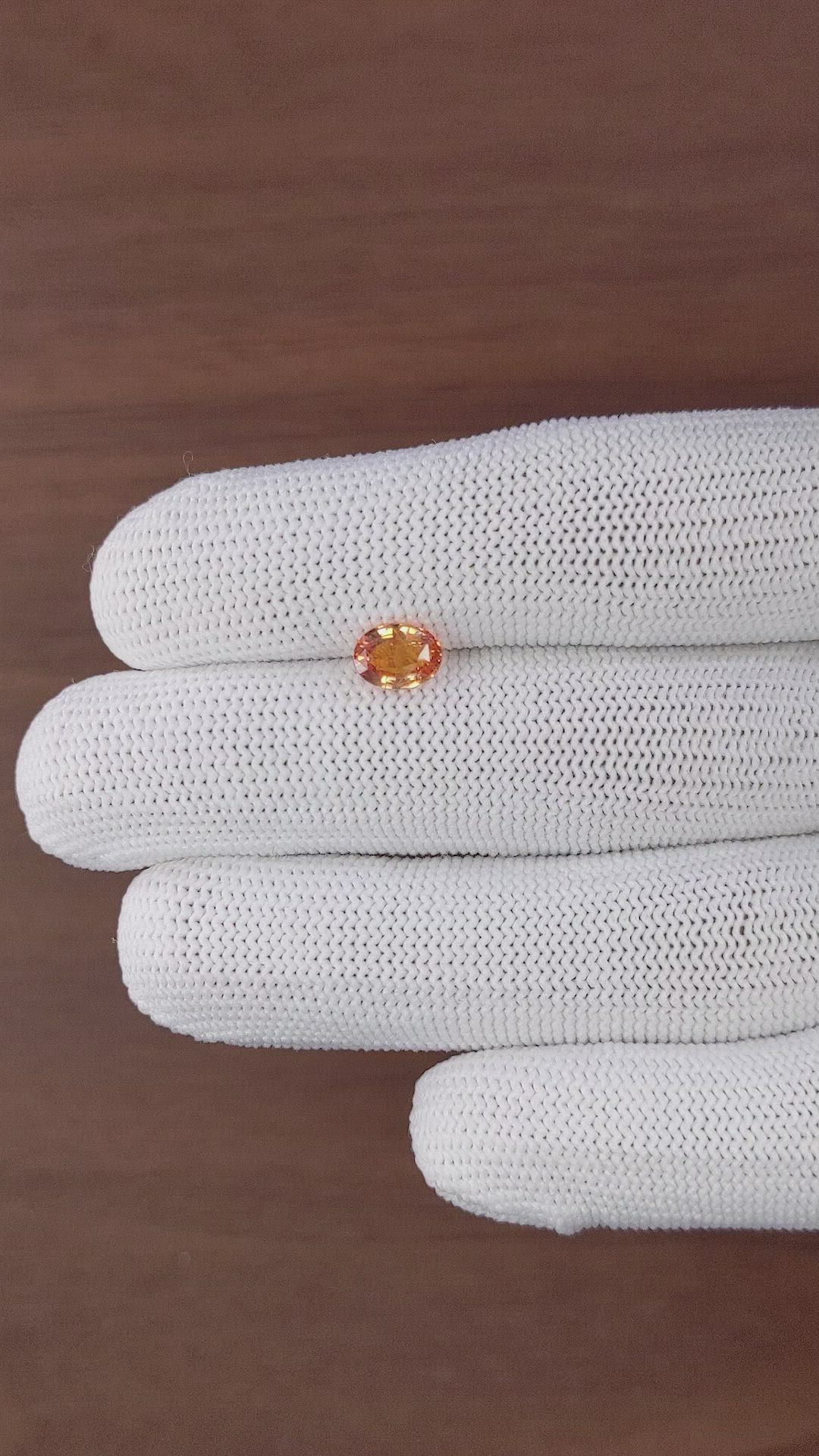 1.47 Ct. Orange Sapphire from Madagascar Size Video