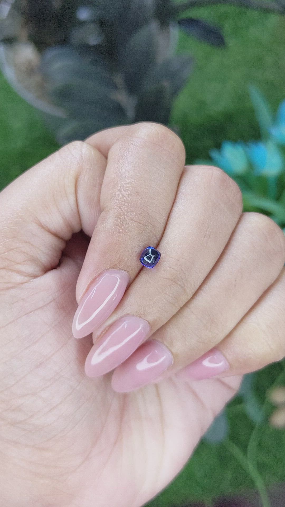 0.60 Ct. Blue Cabochon Sapphire from Tanzania Size Video