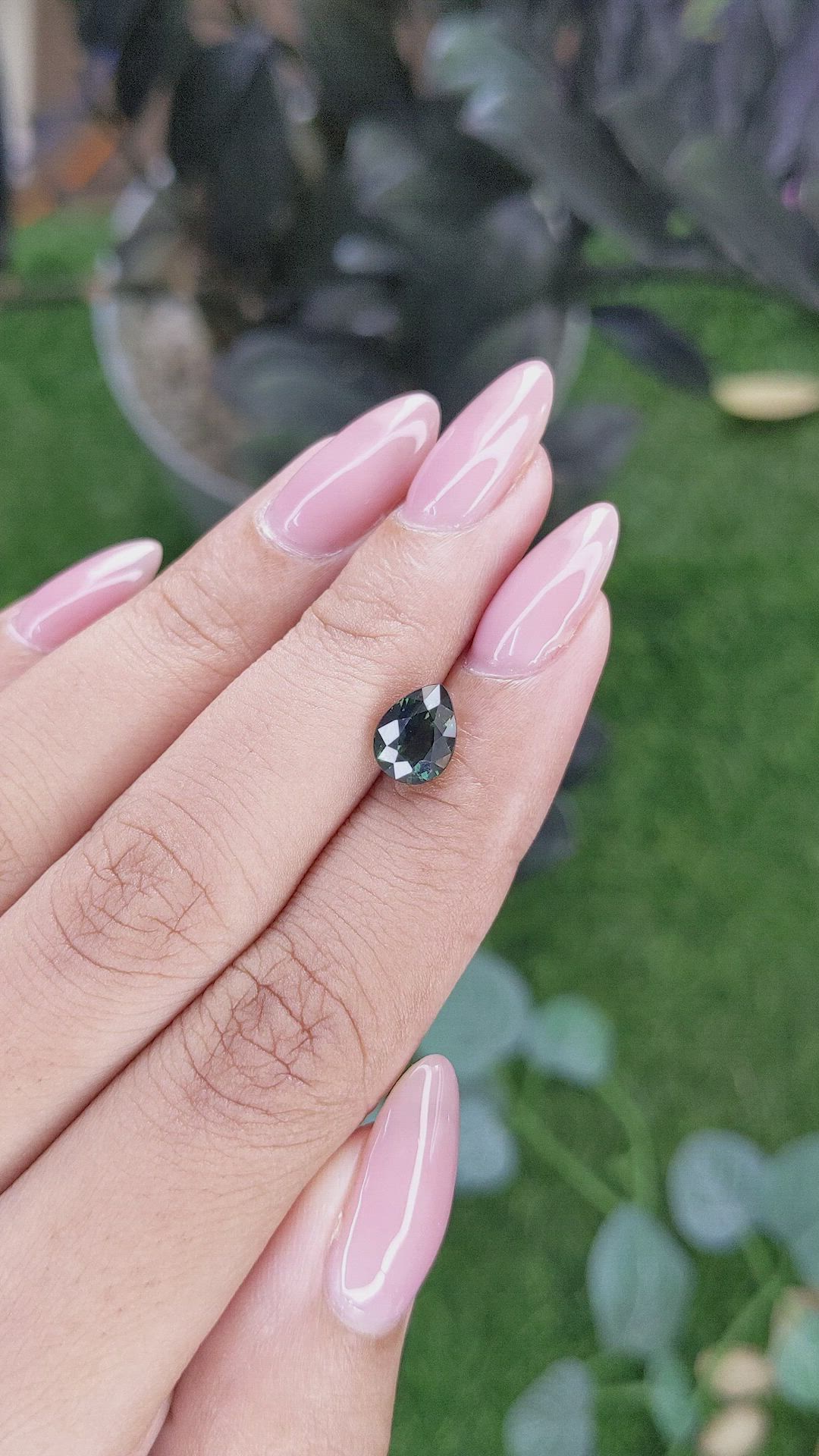 2.15 Ct. Bluish Green Sapphire from Madagascar Size Video