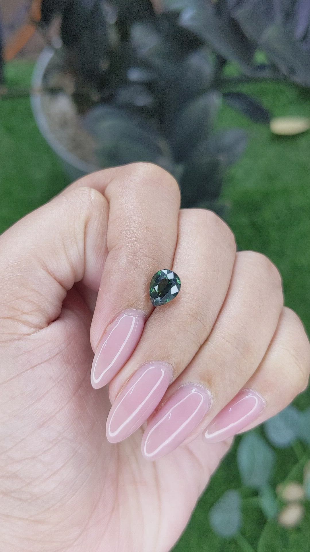 2.15 Ct. Bluish Green Sapphire from Madagascar Size Video