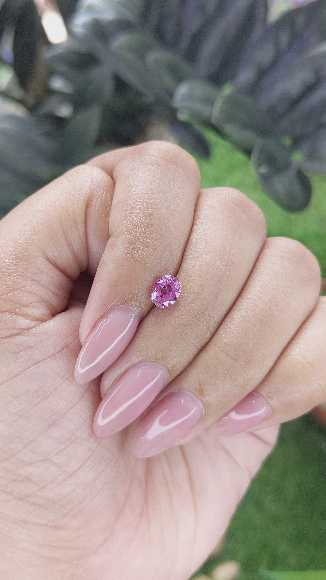0.84 Ct. Purplish Pink Sapphire from Madagascar Size Video