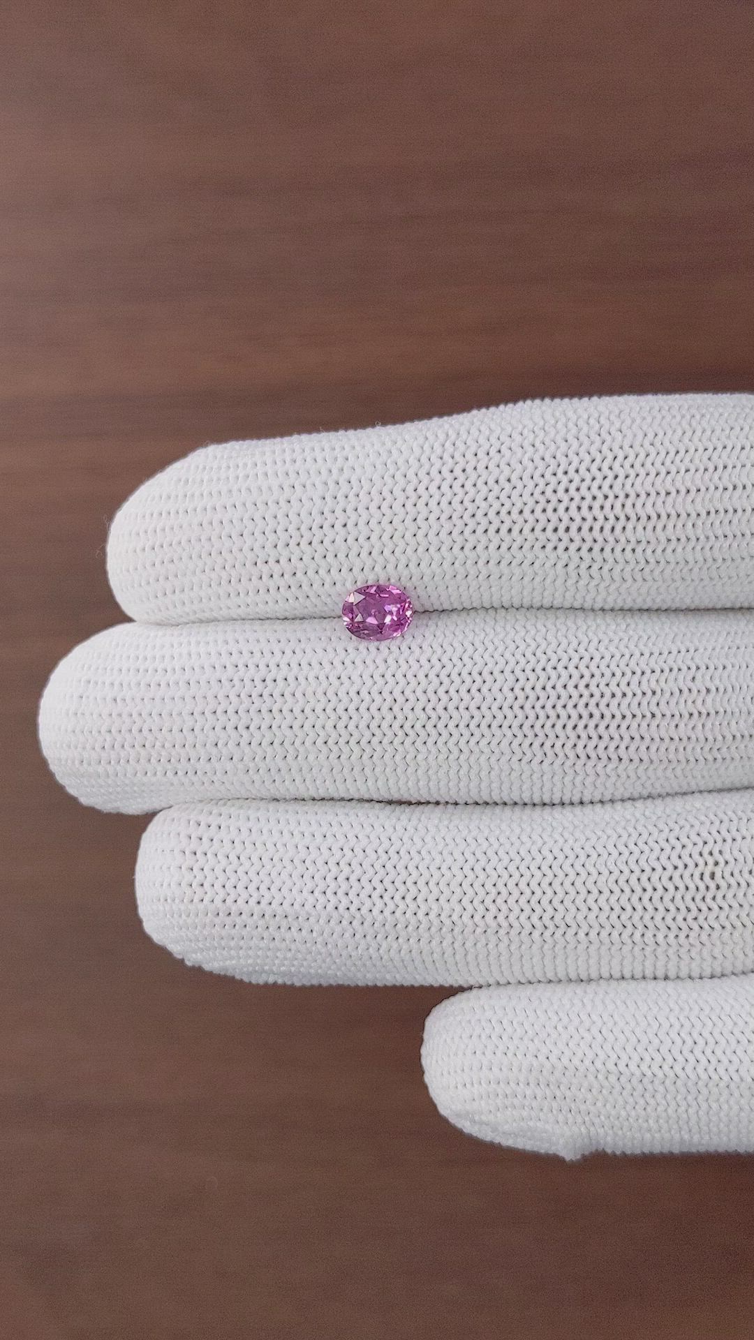 0.84 Ct. Purplish Pink Sapphire from Madagascar Size Video