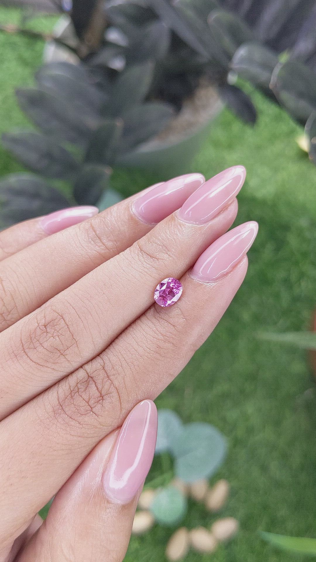 0.84 Ct. Purplish Pink Sapphire from Madagascar Size Video