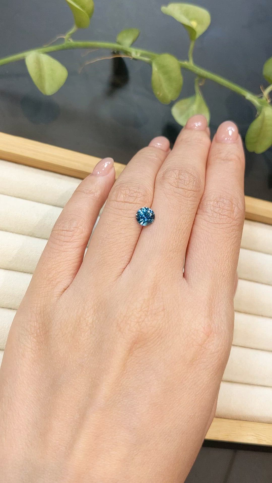 1.13 Ct. Bluish Green Sapphire from Montana Size Video