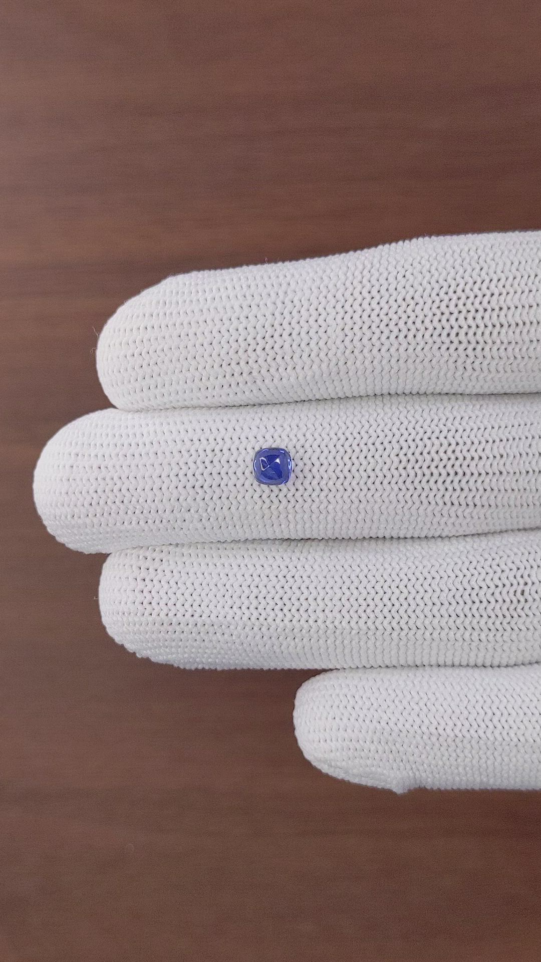 0.90 Ct. Blue Cabochon Sapphire from Madagascar Size Video